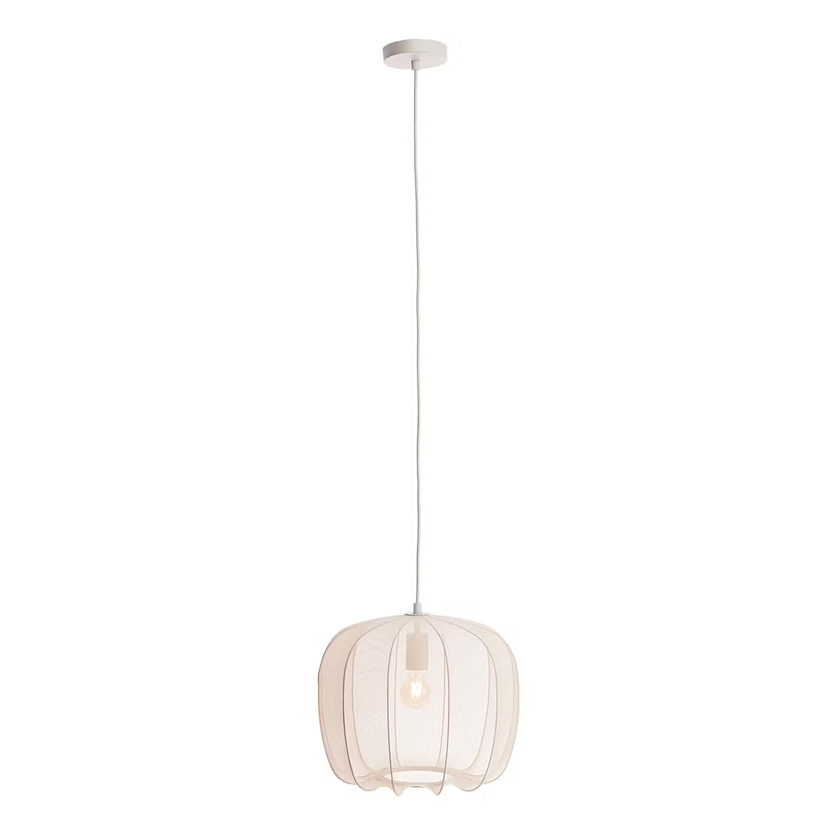 AMAL Hängeleuchte - Eisen / Polyester - 1-flammig - Beige - Durchmesser: 40 cm