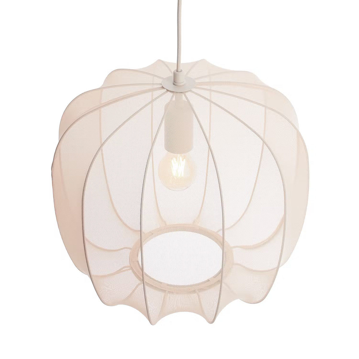 AMAL Hängeleuchte - Eisen / Polyester - 1-flammig - Beige - Durchmesser: 40 cm