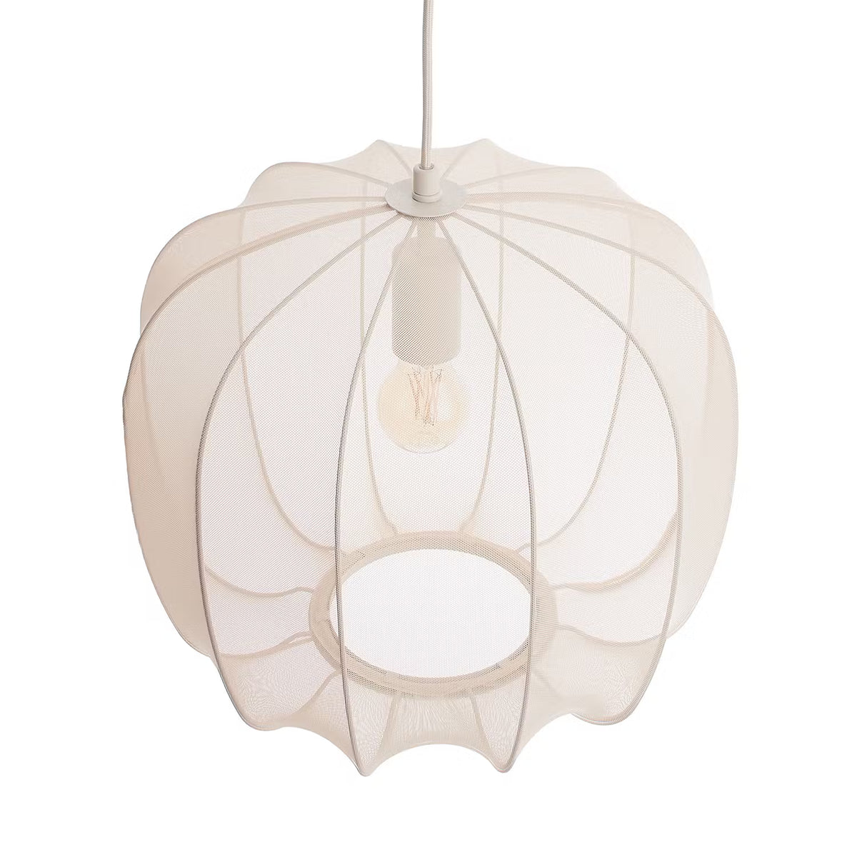 AMAL Hängeleuchte - Eisen / Polyester - 1-flammig - Beige - Durchmesser: 40 cm