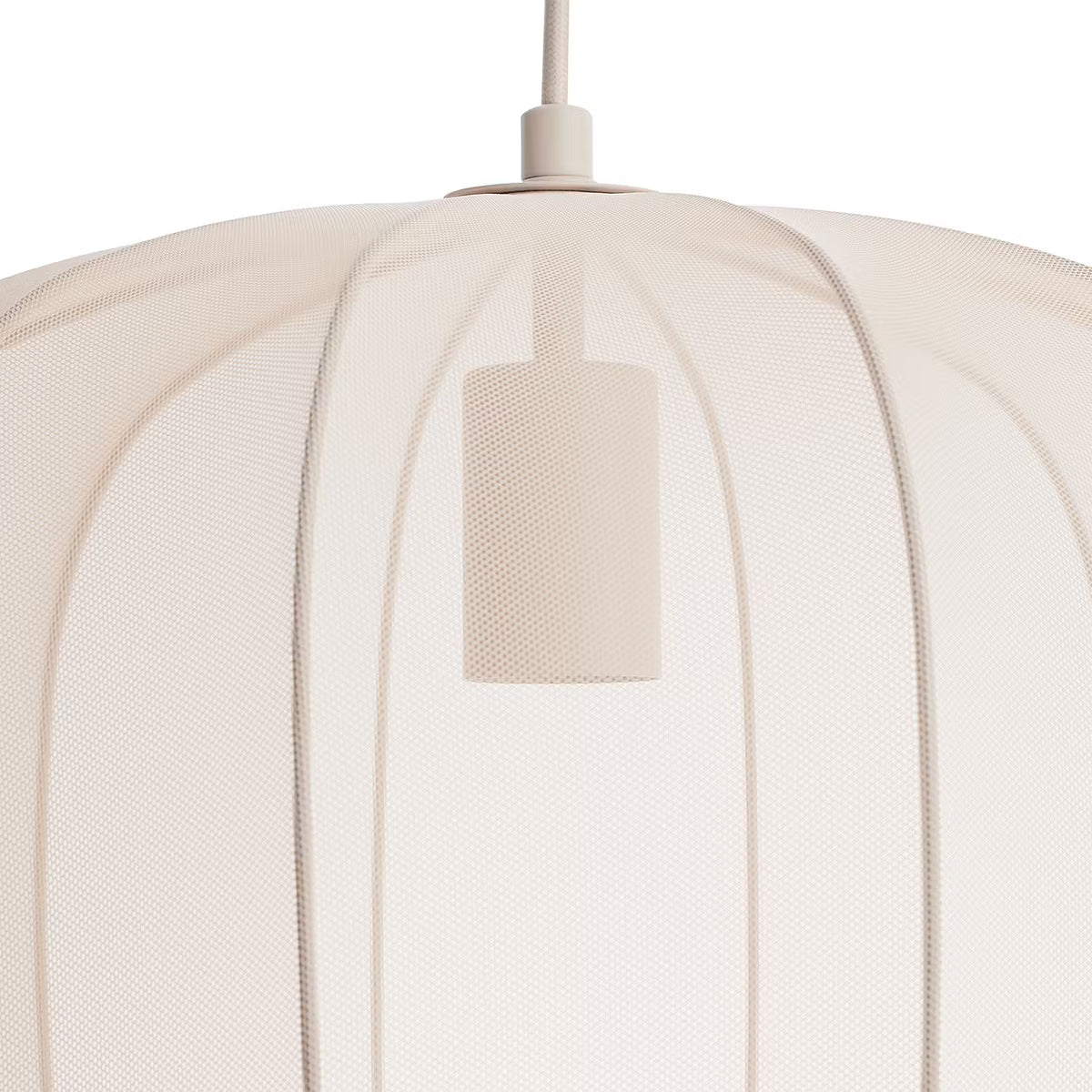 AMAL Hängeleuchte - Eisen / Polyester - 1-flammig - Beige - Durchmesser: 40 cm