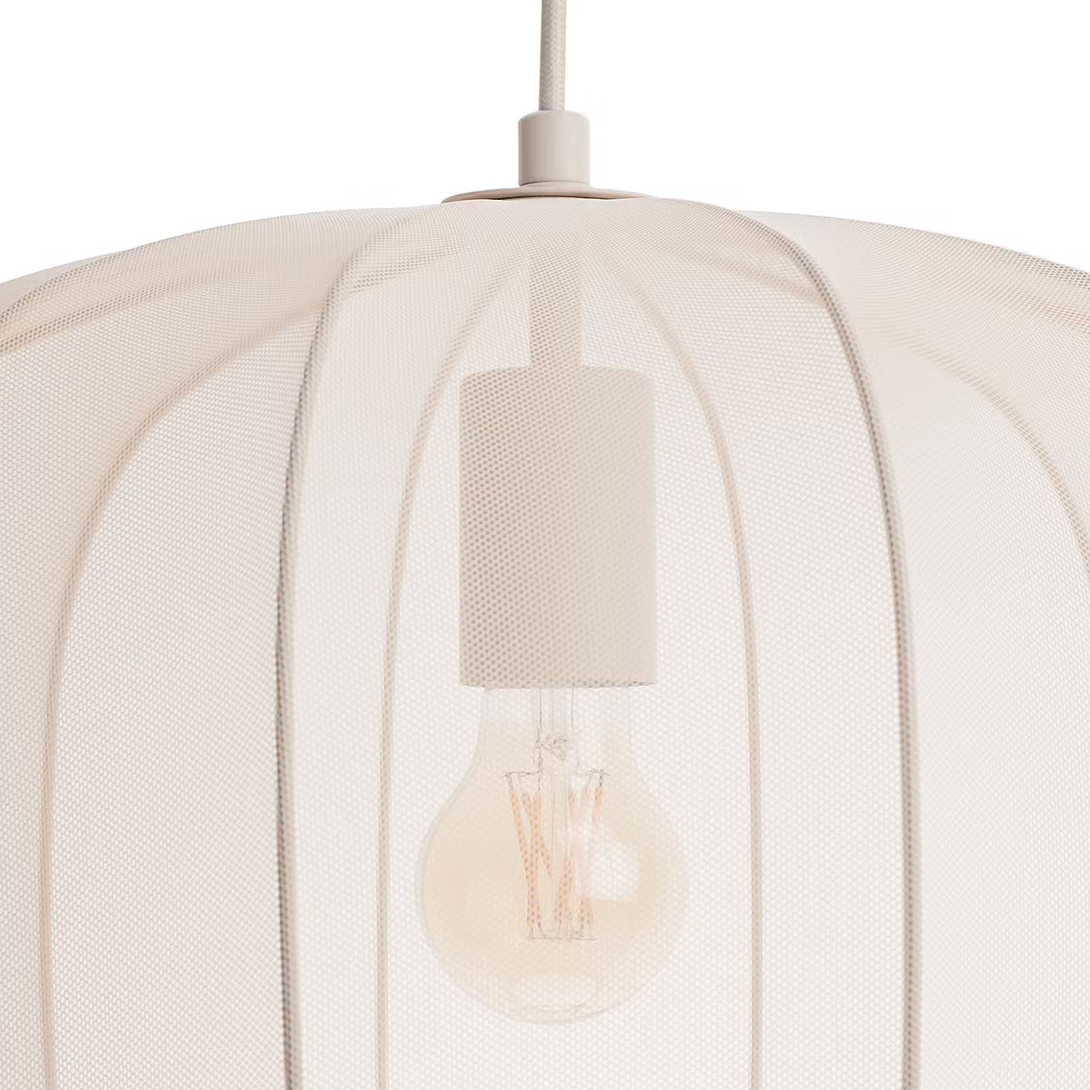 AMAL Hängeleuchte - Eisen / Polyester - 1-flammig - Beige - Durchmesser: 40 cm