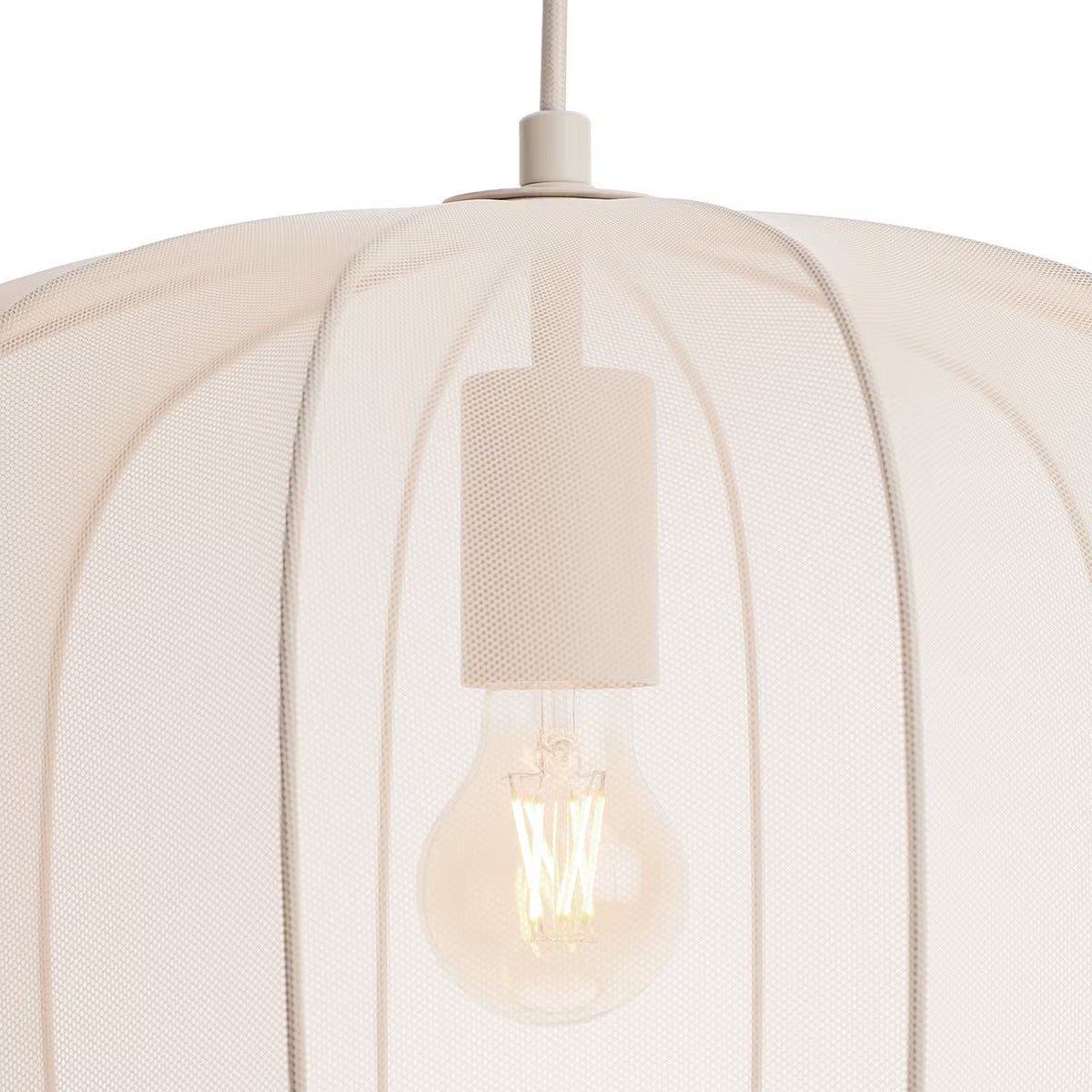 AMAL Hängeleuchte - Eisen / Polyester - 1-flammig - Beige - Durchmesser: 40 cm