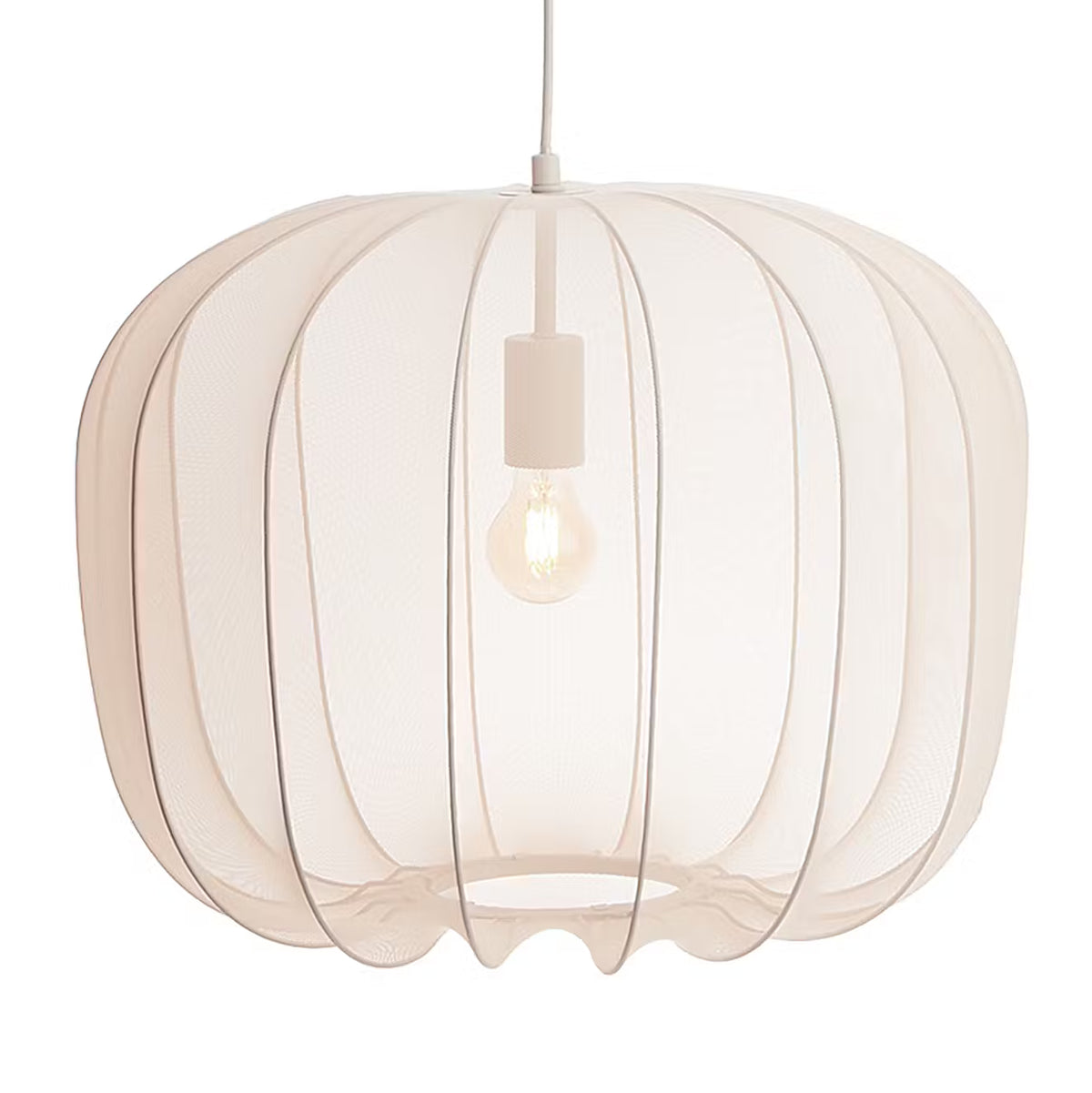 AMAL Hängeleuchte - Eisen / Polyester - 1-flammig - Beige - Durchmesser: 50 cm