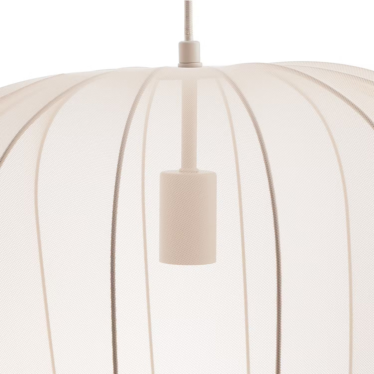 AMAL Hängeleuchte - Eisen / Polyester - 1-flammig - Beige - Durchmesser: 50 cm