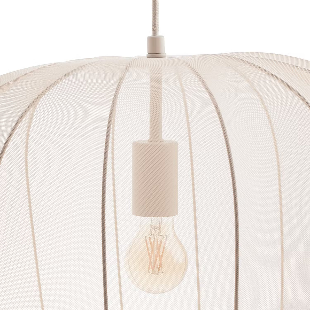 AMAL Hängeleuchte - Eisen / Polyester - 1-flammig - Beige - Durchmesser: 50 cm