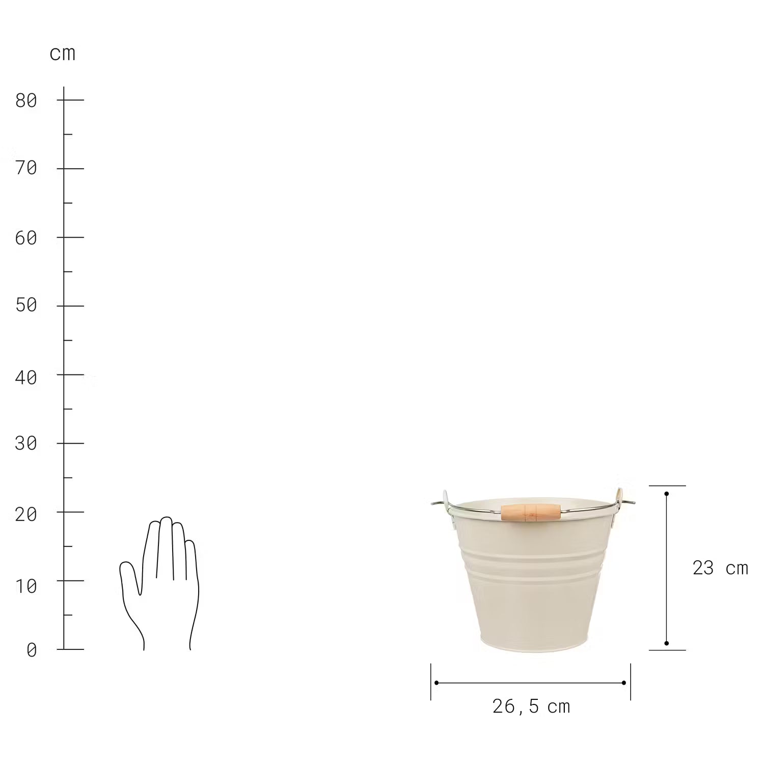 ZINC Eimer - Zink - Beige