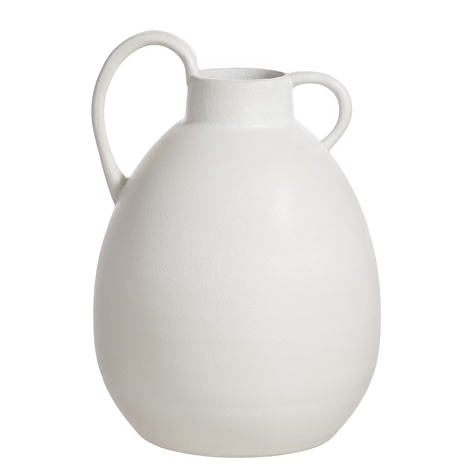 LENA Vase mit Henkel - Terracotta - Creme