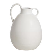 LENA Vase mit Henkel - Terracotta - Creme