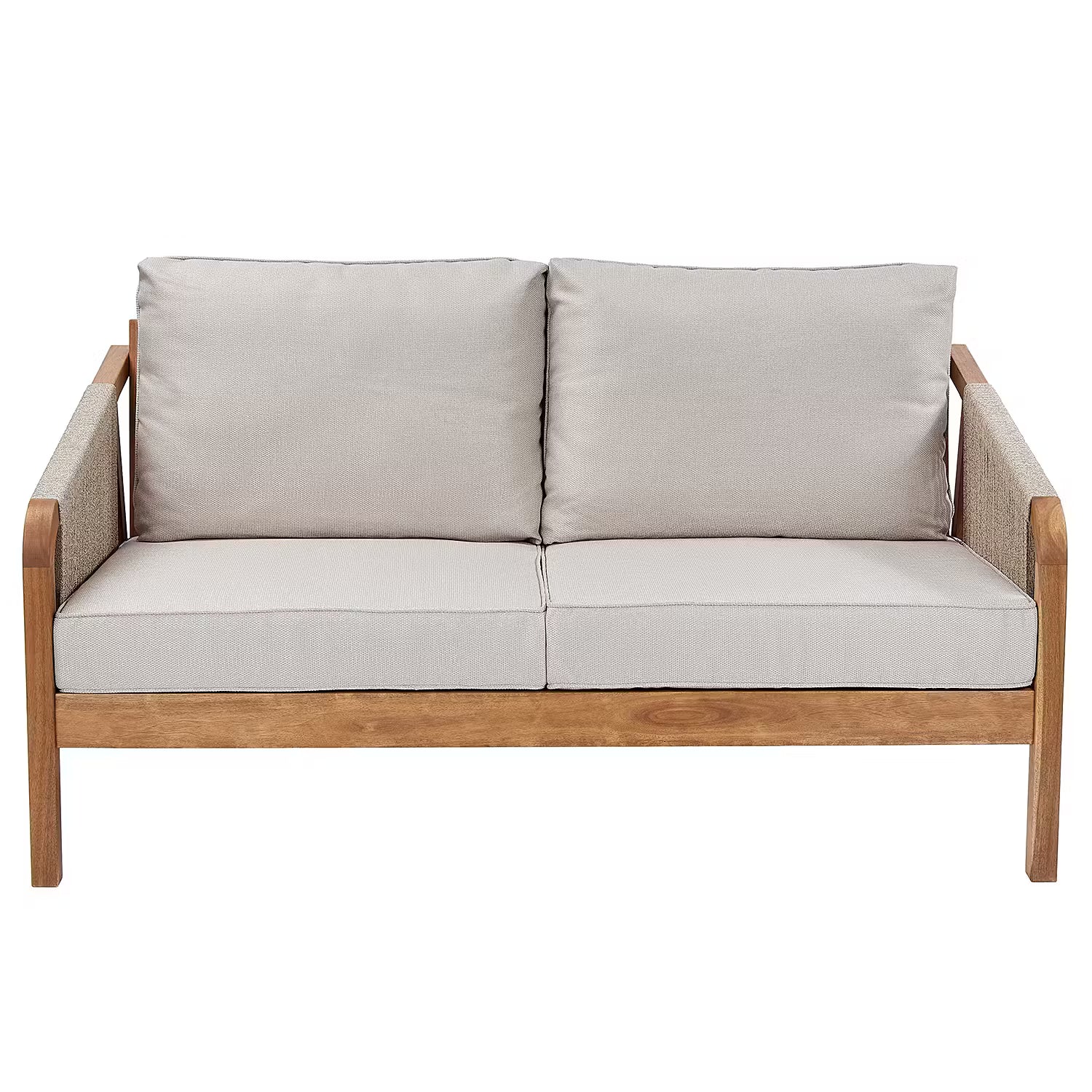 ROPE ISLAND Outdoor-Sofa - Akazienholz / Polypropylen / Polyester - Taupe
