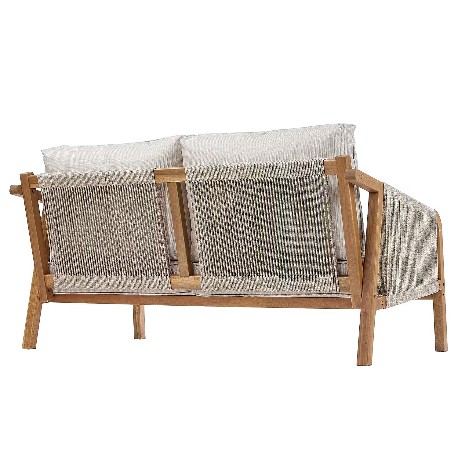 ROPE ISLAND Outdoor-Sofa - Akazienholz / Polypropylen / Polyester - Taupe