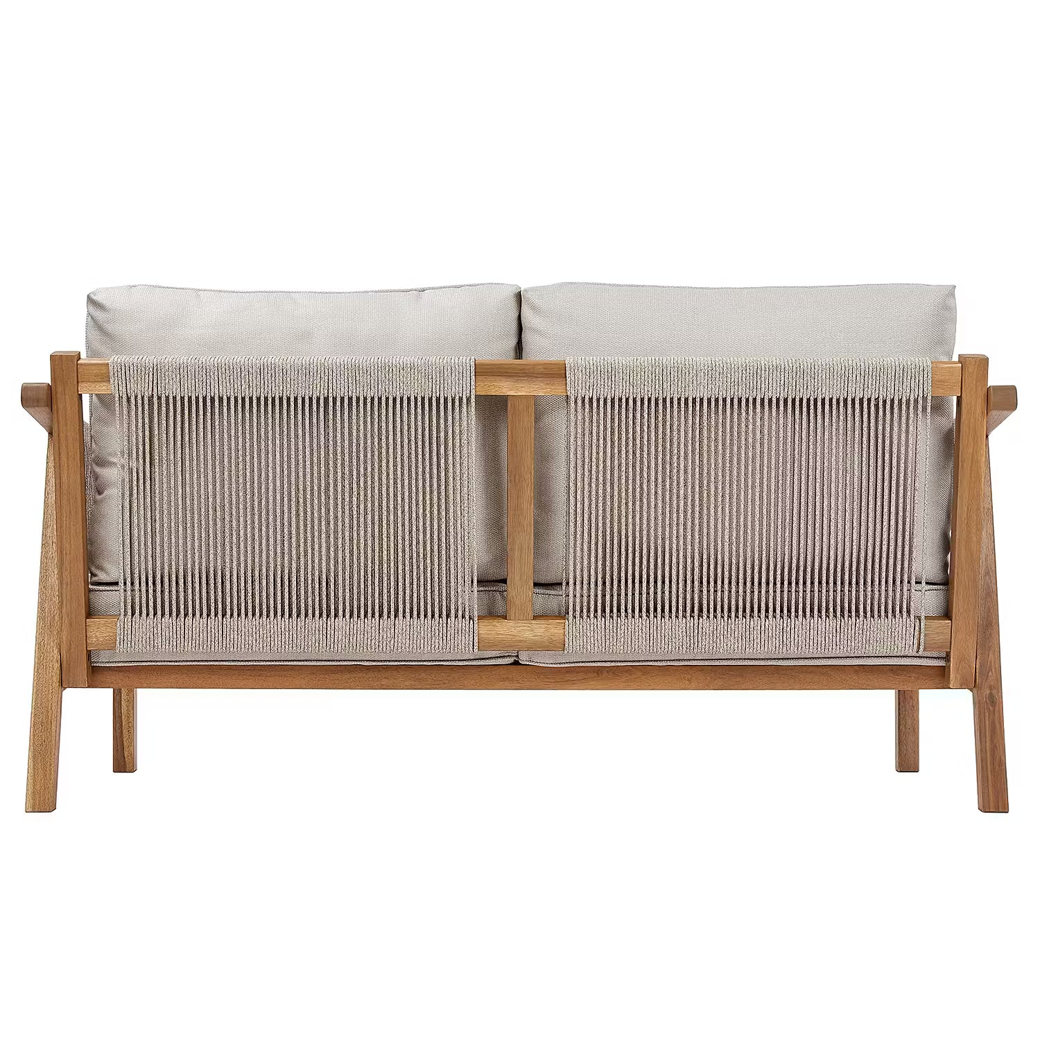 ROPE ISLAND Outdoor-Sofa - Akazienholz / Polypropylen / Polyester - Taupe