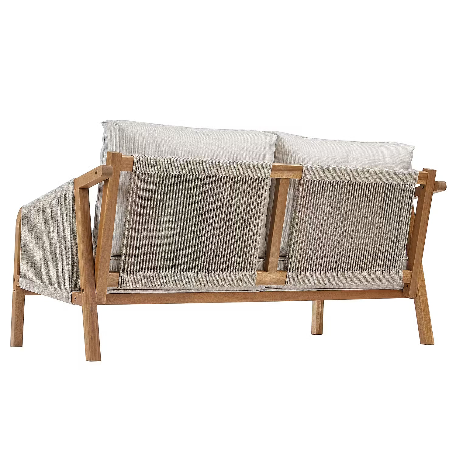 ROPE ISLAND Outdoor-Sofa - Akazienholz / Polypropylen / Polyester - Taupe