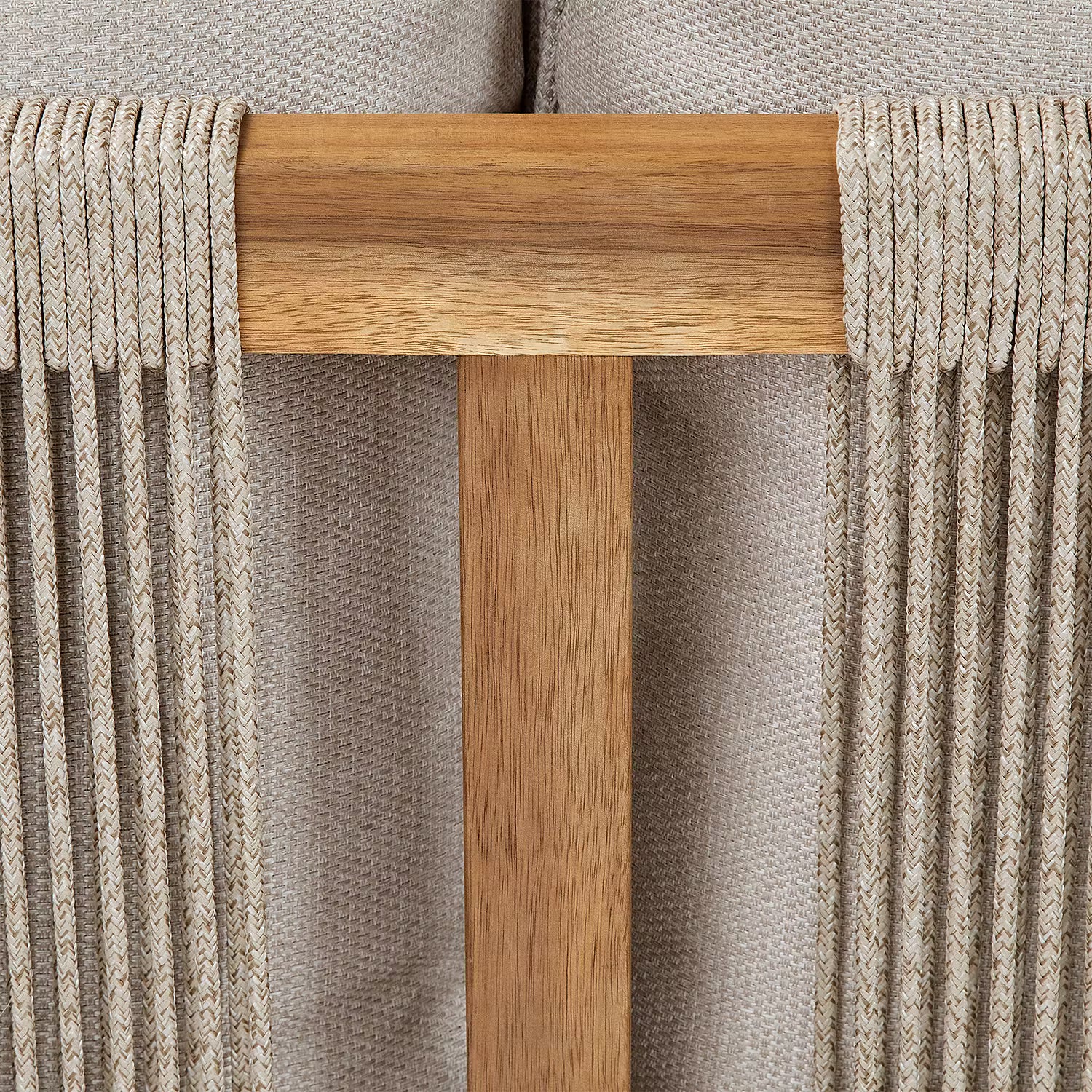 ROPE ISLAND Outdoor-Sofa - Akazienholz / Polypropylen / Polyester - Taupe