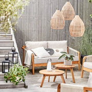 ROPE ISLAND Outdoor-Sofa - Akazienholz / Polypropylen / Polyester - Taupe