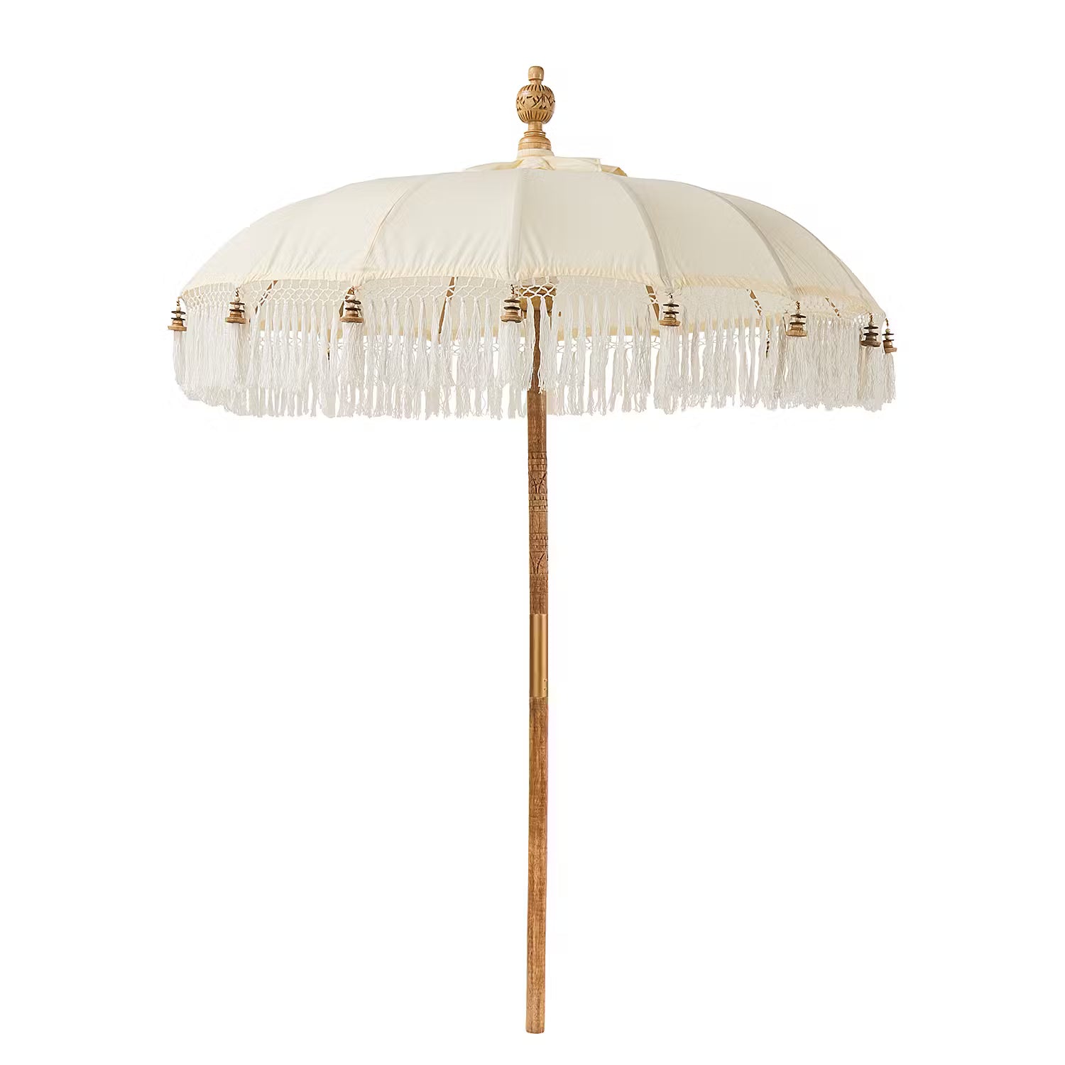 MACRAMÉ Sonnenschirm - Baumwolle / Mangoholz - Durchmesser: 120 cm