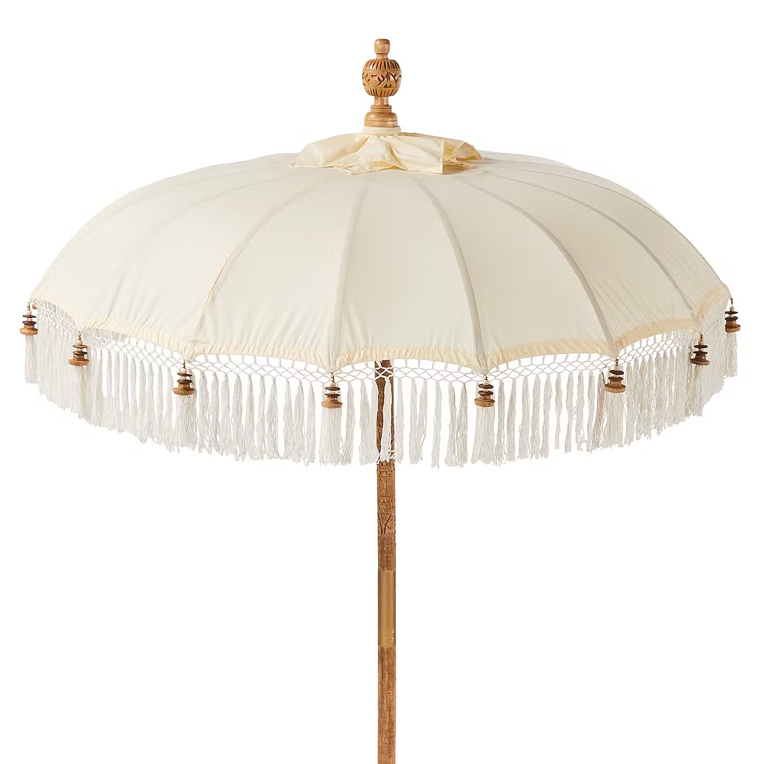 MACRAMÉ Sonnenschirm - Baumwolle / Mangoholz - Durchmesser: 120 cm