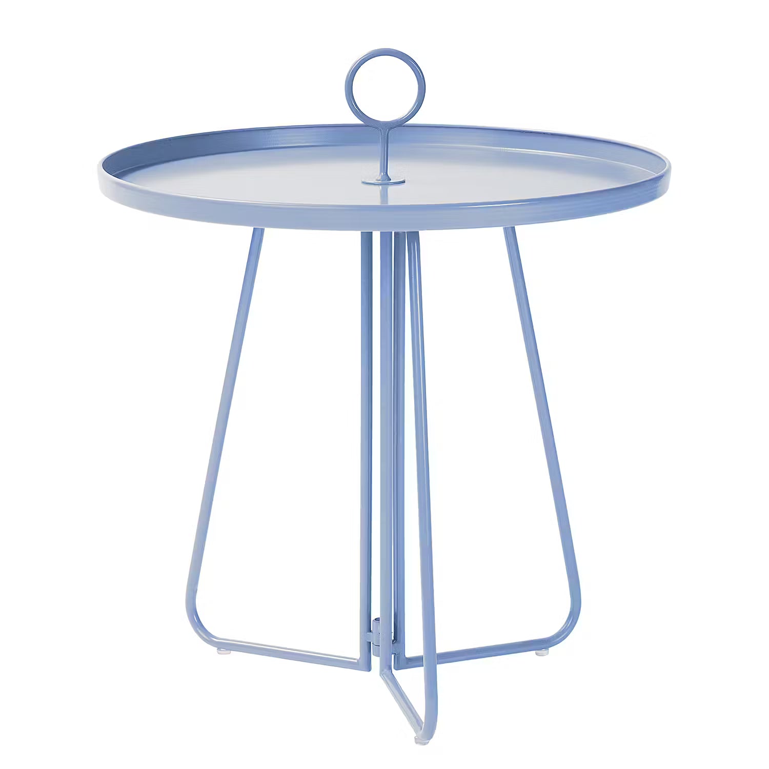 PORTER Beistelltisch mit Griff - Metall - Pastellblau