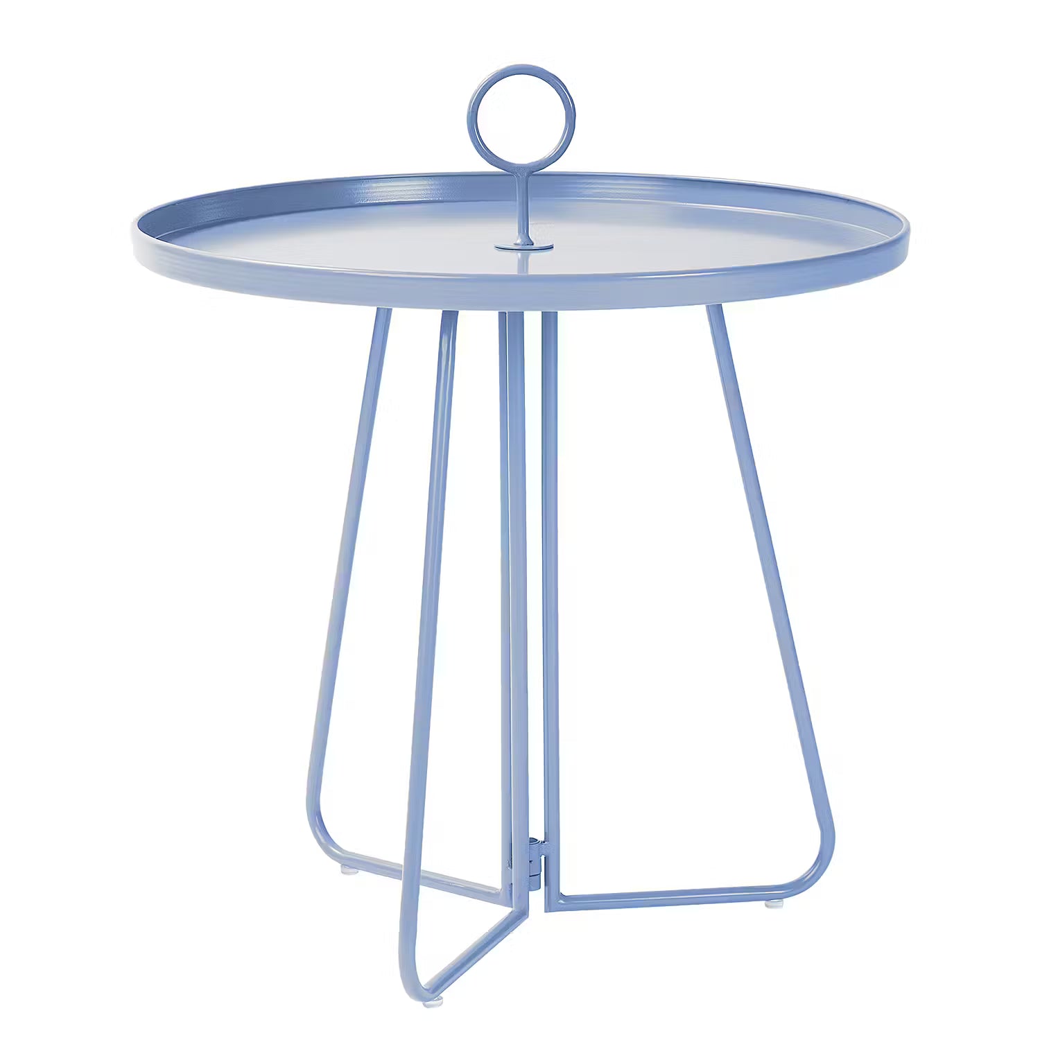 PORTER Beistelltisch mit Griff - Metall - Pastellblau