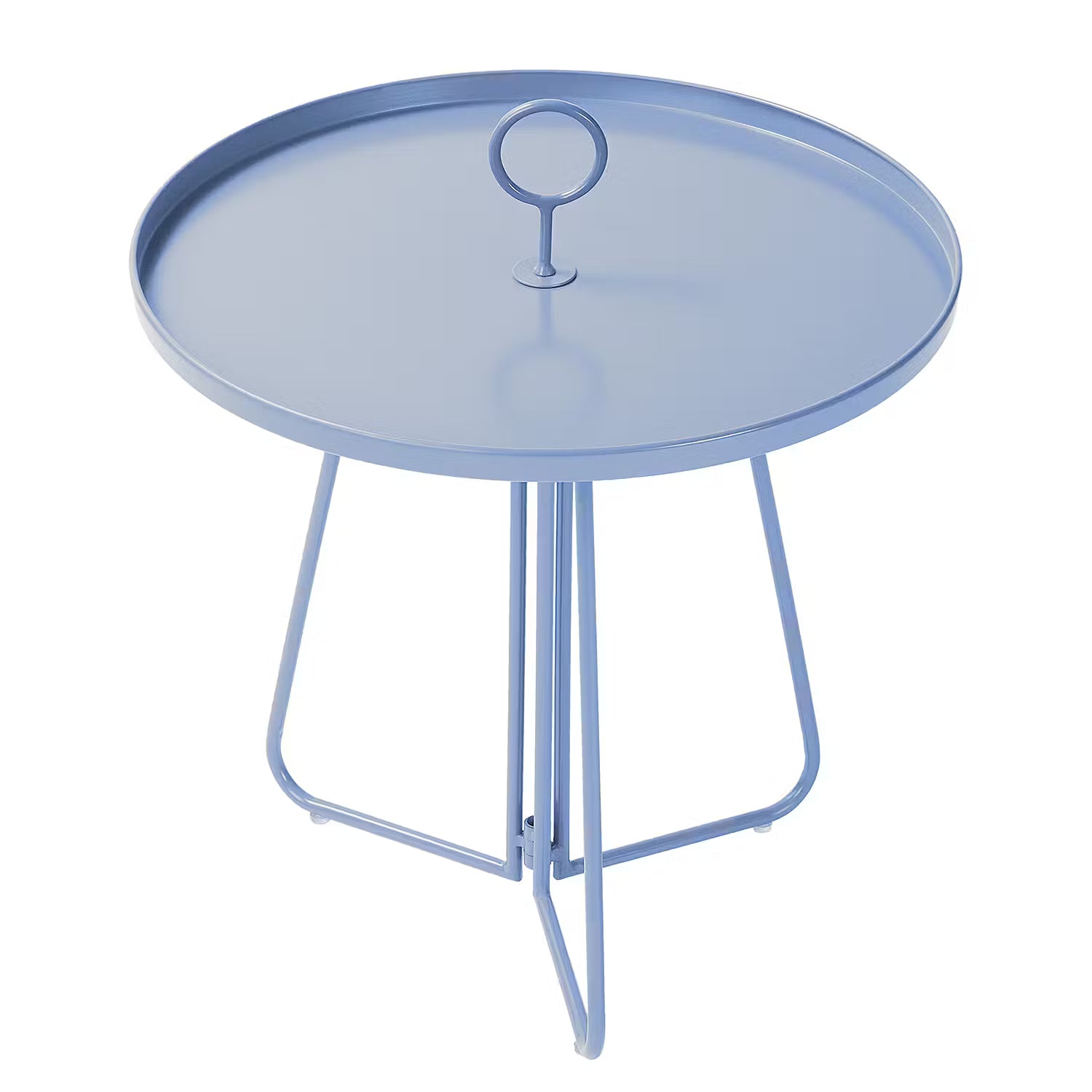 PORTER Beistelltisch mit Griff - Metall - Pastellblau