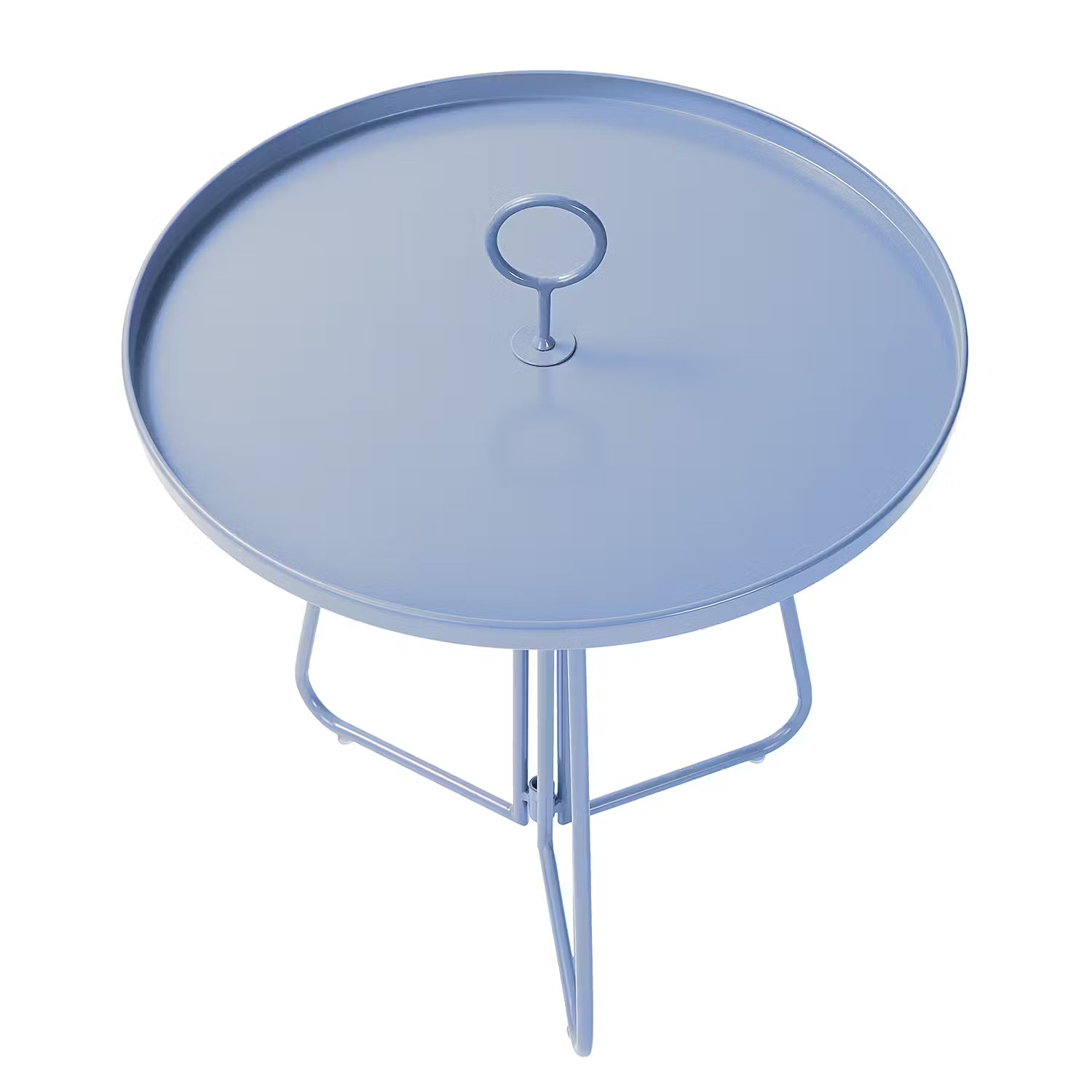 PORTER Beistelltisch mit Griff - Metall - Pastellblau