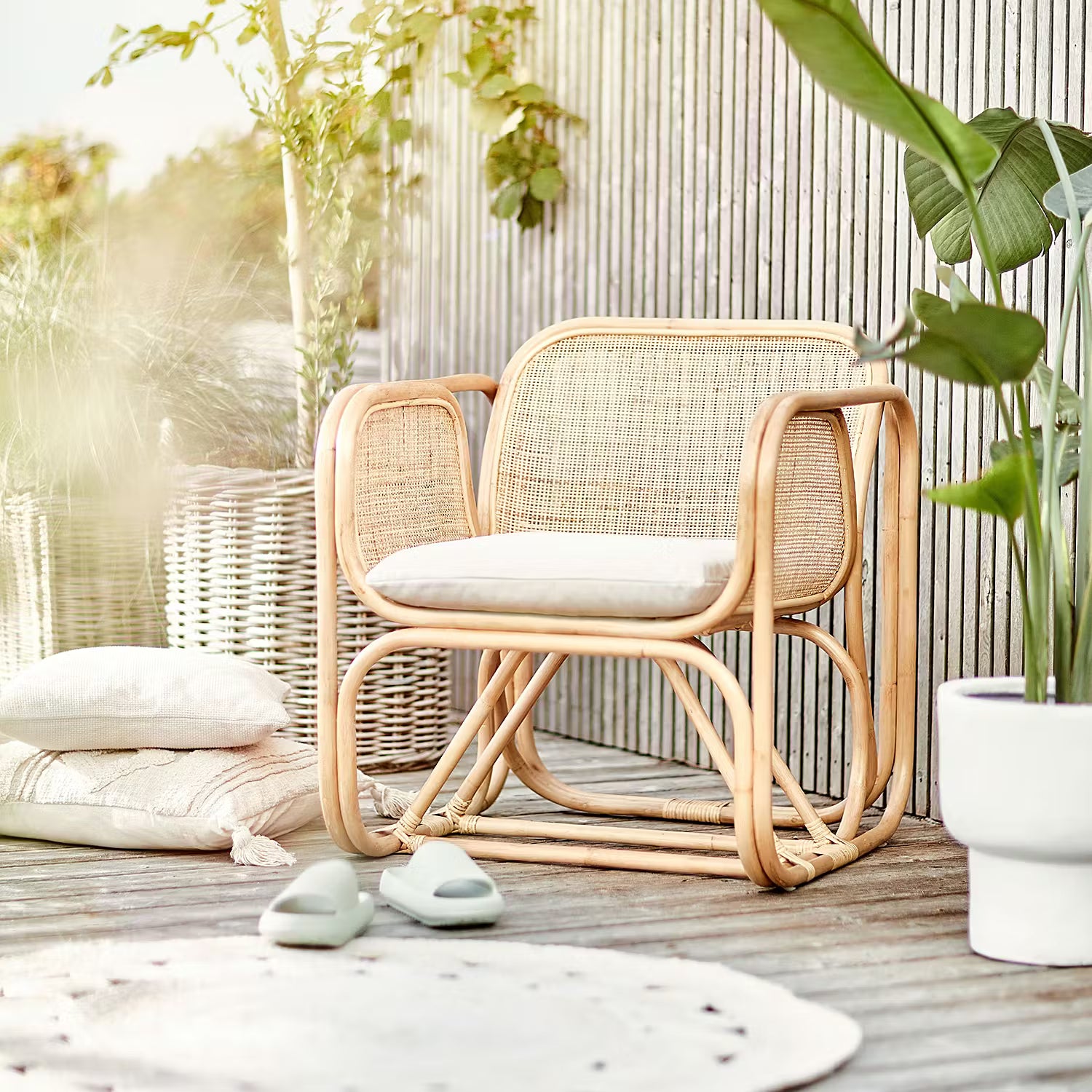 BEYOND BALI Sessel mit Sitzkissen - Rattan / Polyester - Natur