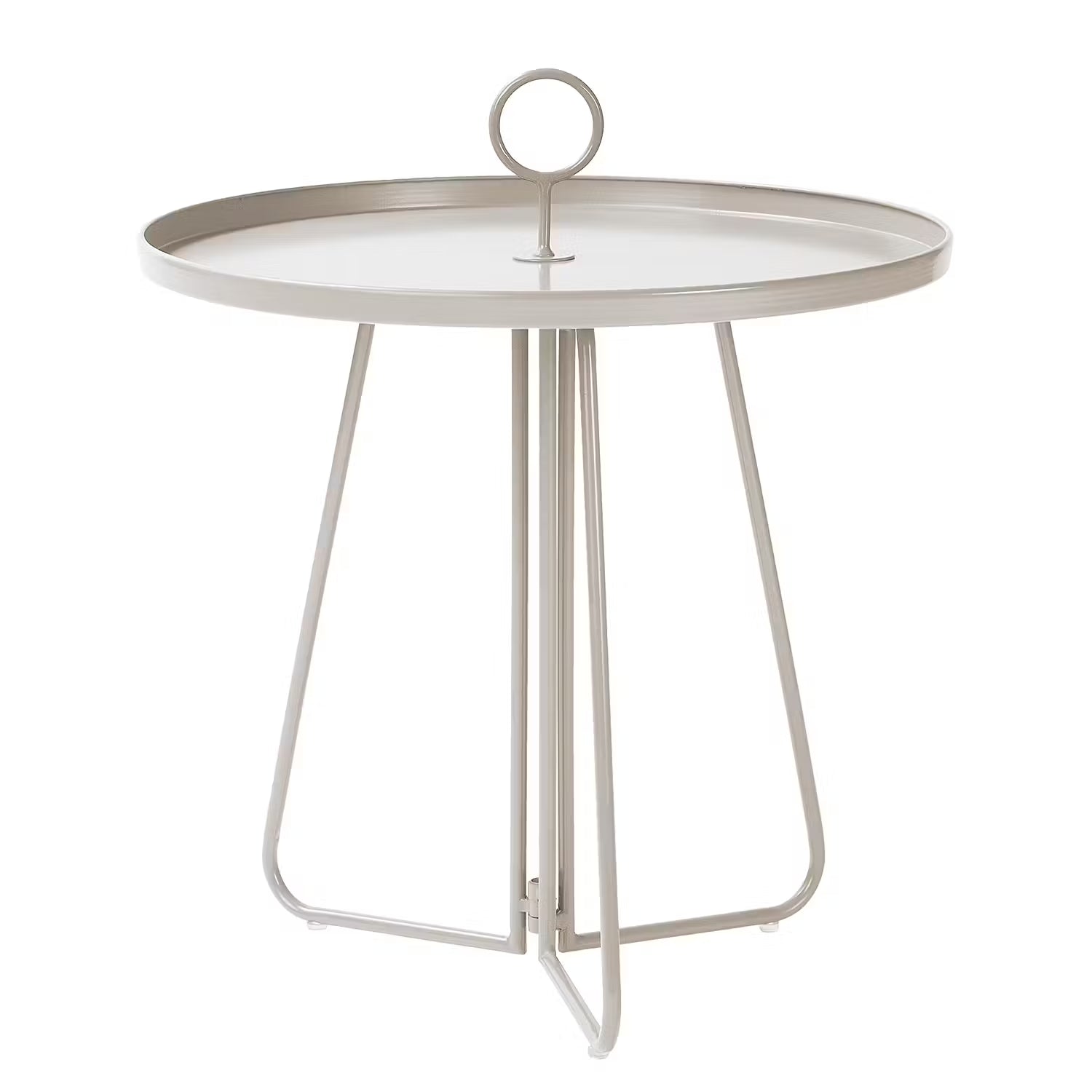 PORTER Beistelltisch mit Griff - Metall - Lichtgrau