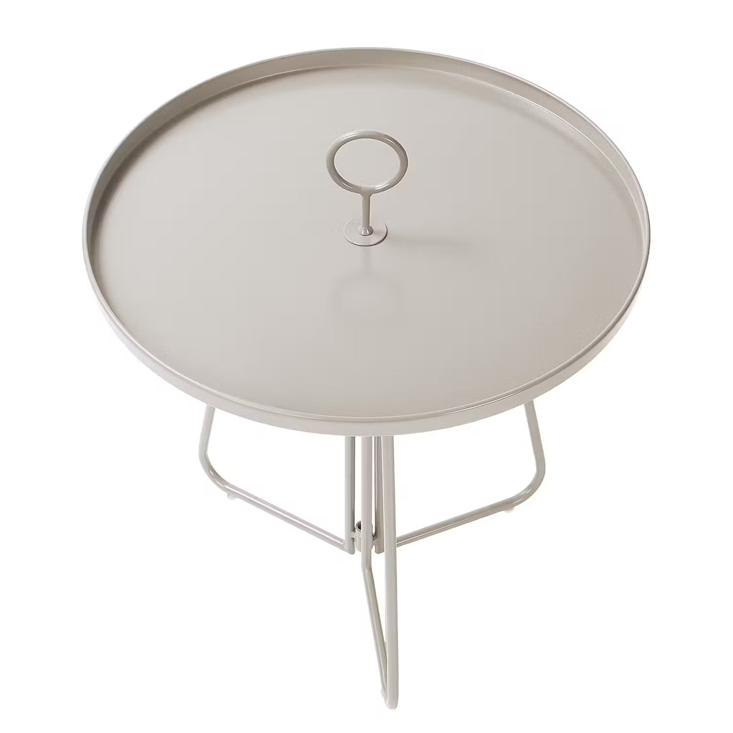 PORTER Beistelltisch mit Griff - Metall - Lichtgrau