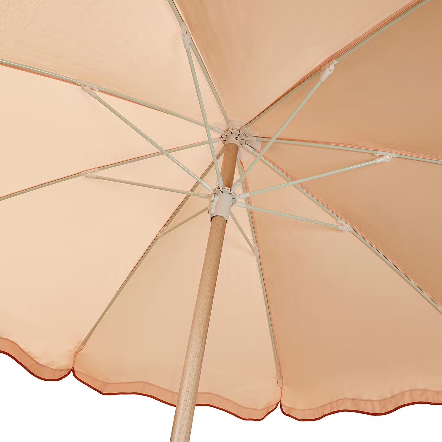 LA VACANZA Sonnenschirm - Buchenholz / Polyester / Baumwolle - Apricot