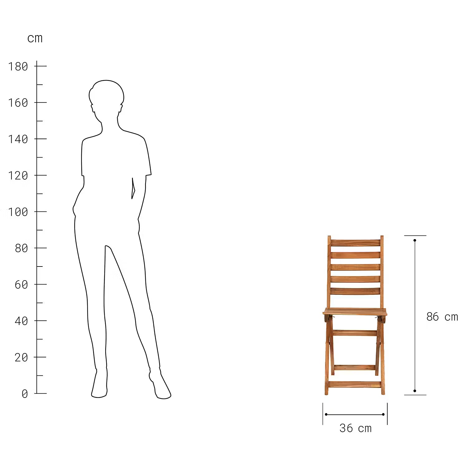 LODGE Gartenstuhl 2er-Set - FSC®-zertifiziertes Akazienholz - Braun