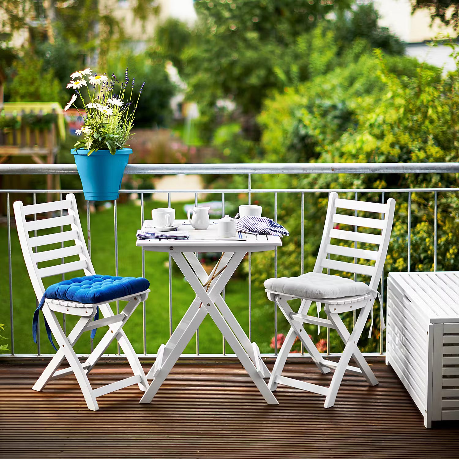 LODGE Gartenstuhl 2er-Set - FSC®-zertifiziertes Akazienholz - Weiß