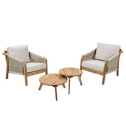 ROPE ISLAND Loungeset 4-tlg. - FSC®-zertifiziertes Akazienholz - Natur