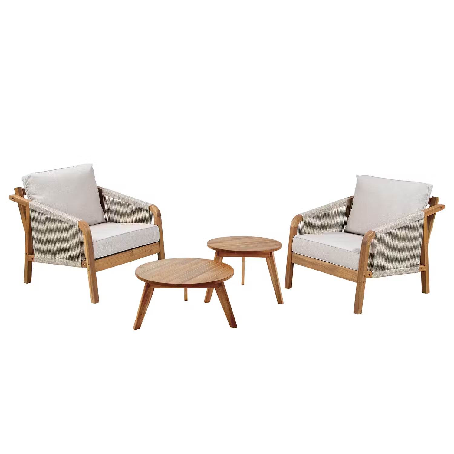 ROPE ISLAND Loungeset 4-tlg. - FSC®-zertifiziertes Akazienholz - Natur