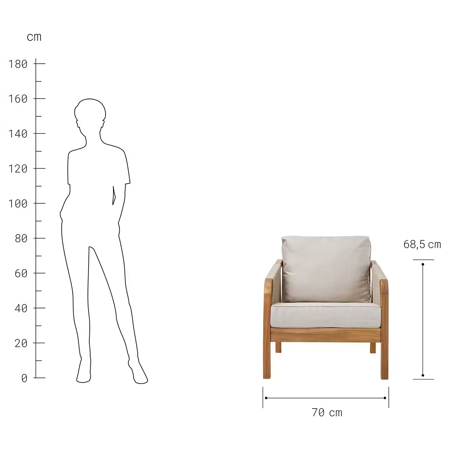 ROPE ISLAND Loungeset 4-tlg. - FSC®-zertifiziertes Akazienholz - Natur