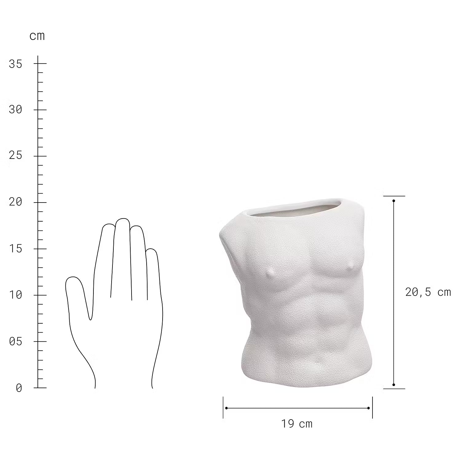 ADAM Vase - Steingut - Creme