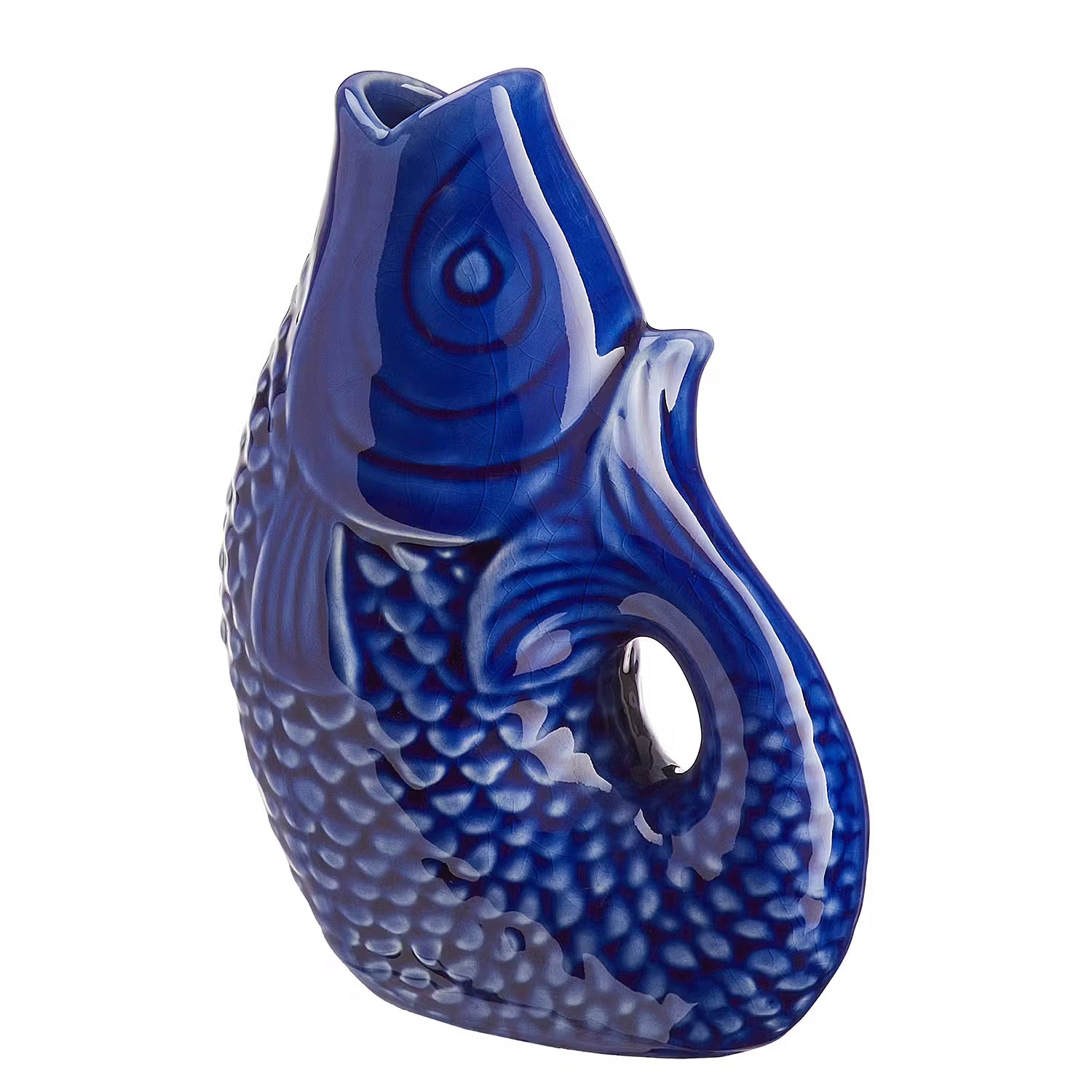 KOI Mini-Vase 4er-Set - Steingut - Dunkelblau