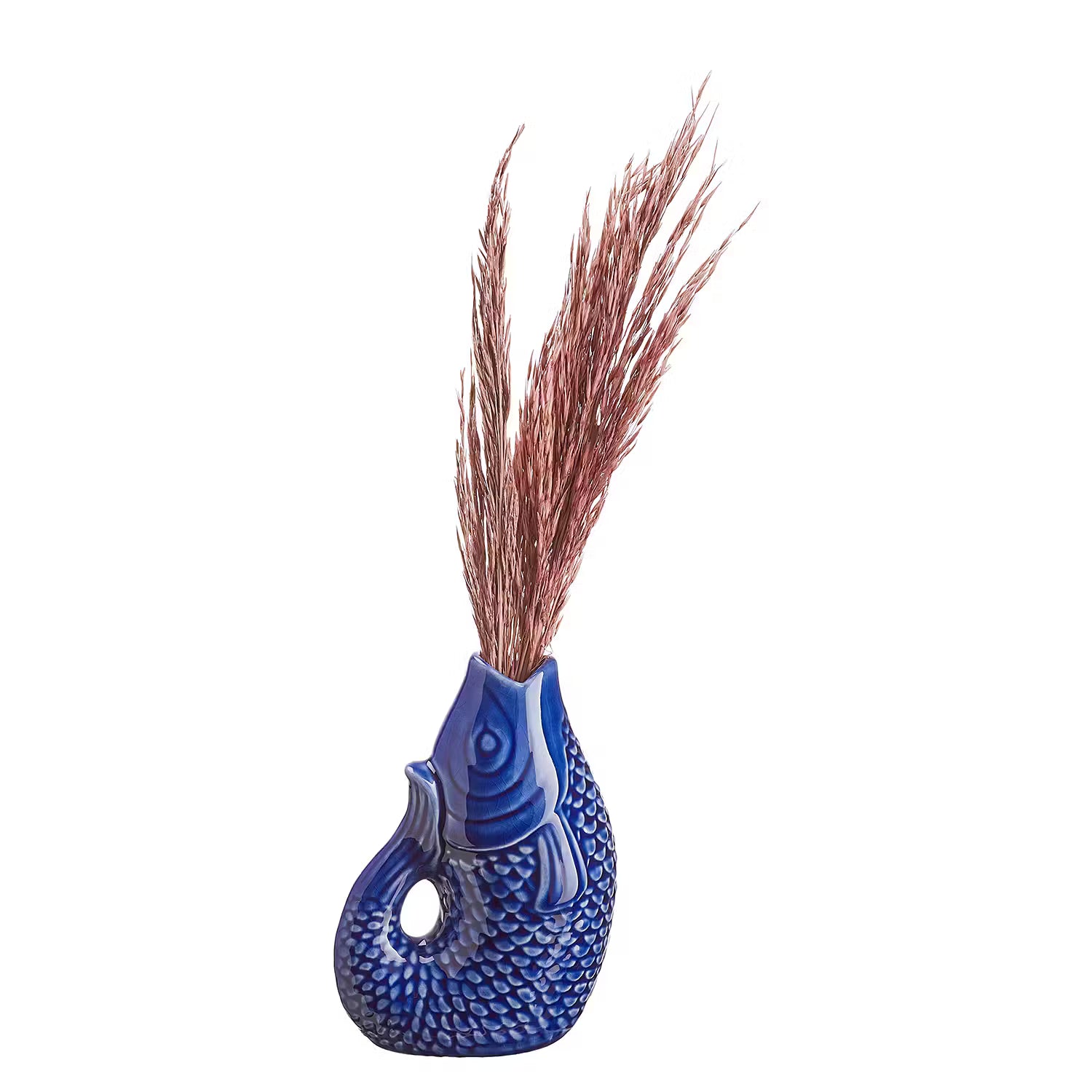 KOI Mini-Vase 4er-Set - Steingut - Dunkelblau