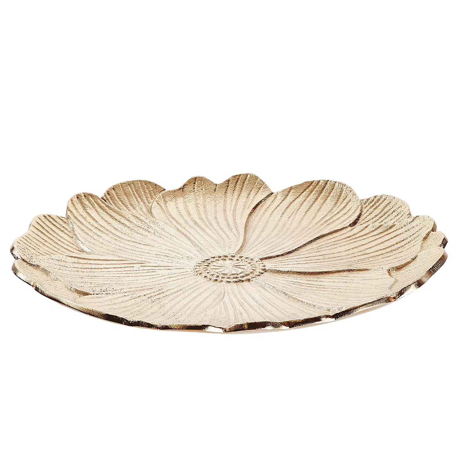 GOLDEN NATURE Deko-Teller Mohn - Aluminium - Gold