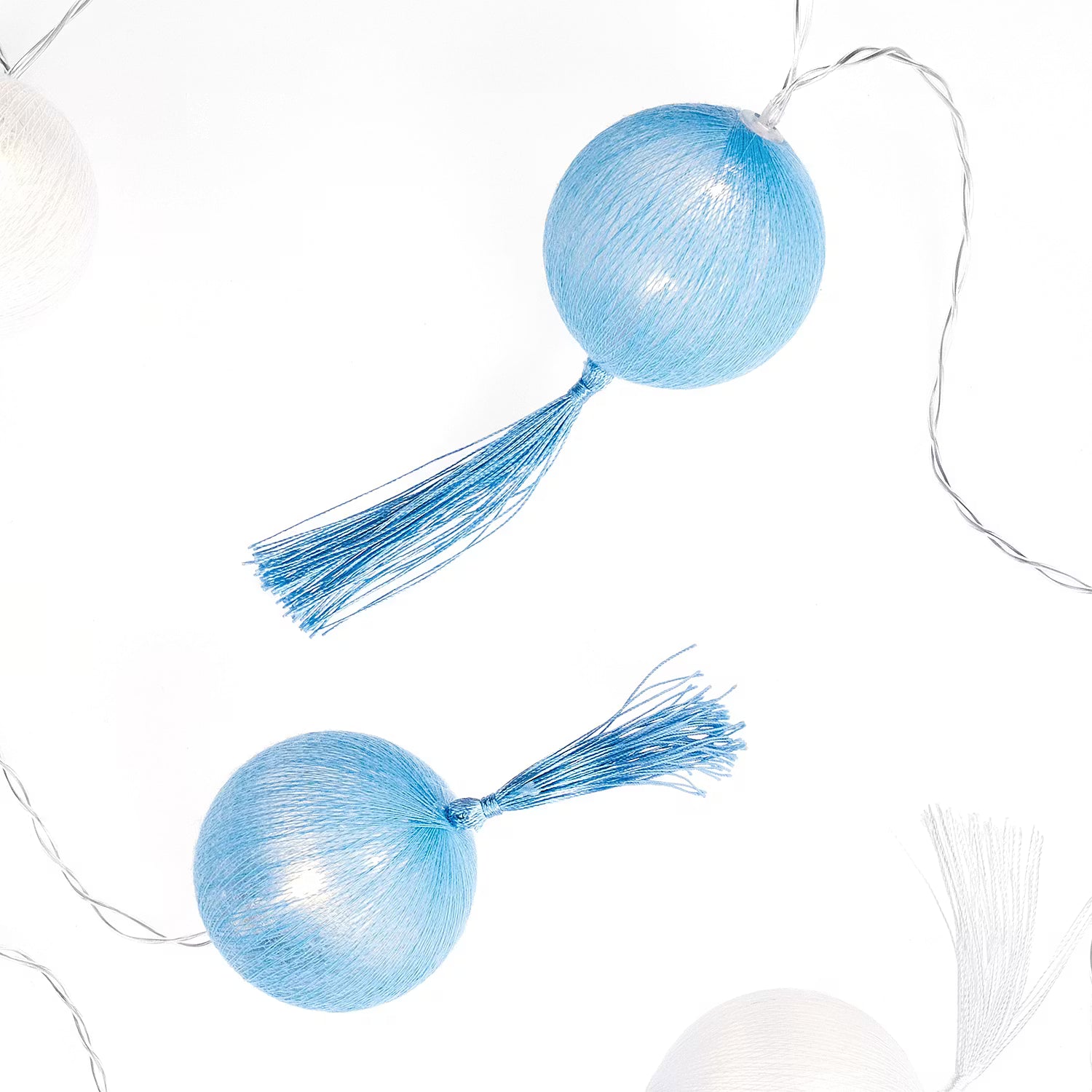 LES BELLES Lichterkette - Polystyrene / PVC / Baumwolle / Kupfer - Hellblau