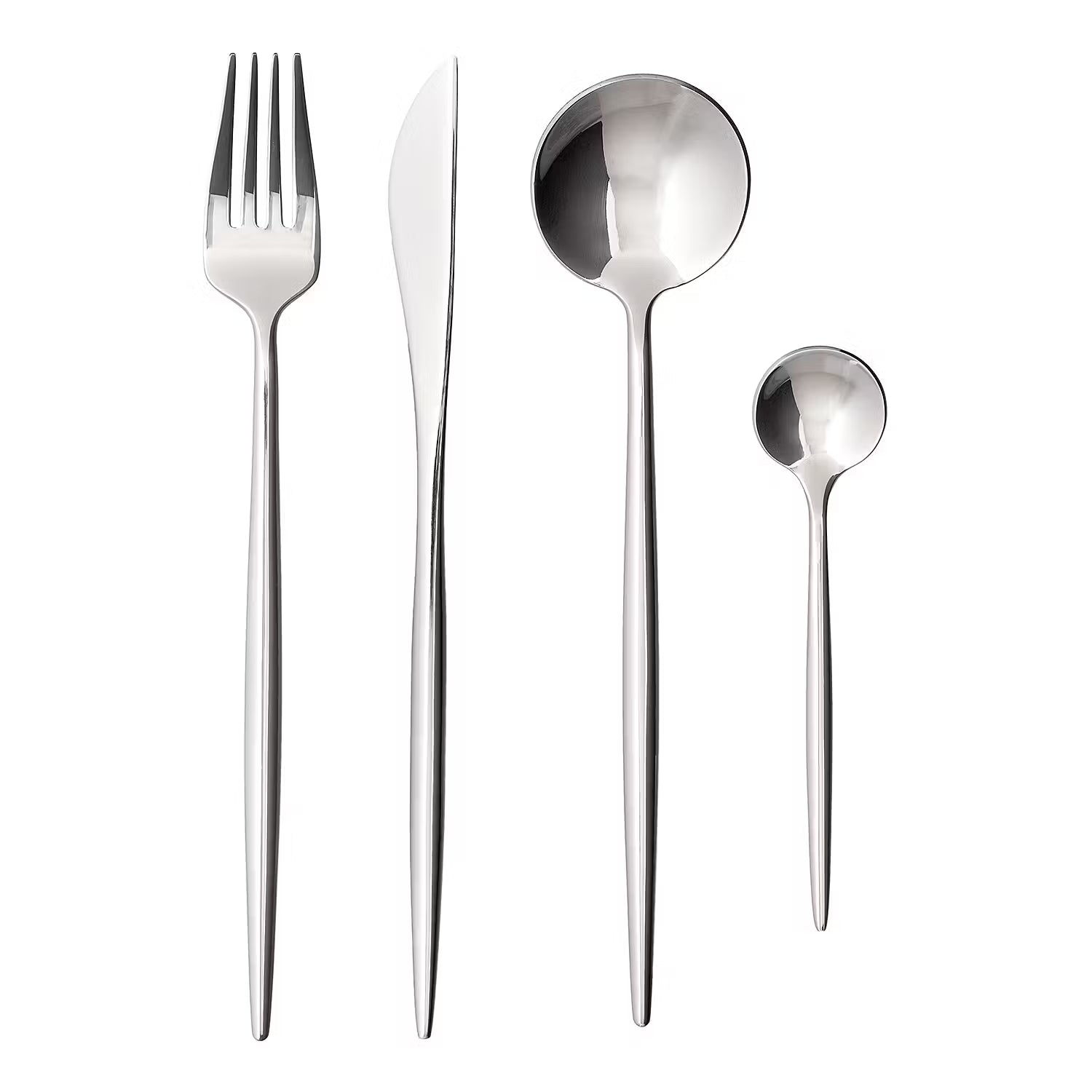 STILETTO Besteck-Set 4-tlg. - Edelstahl - Silber