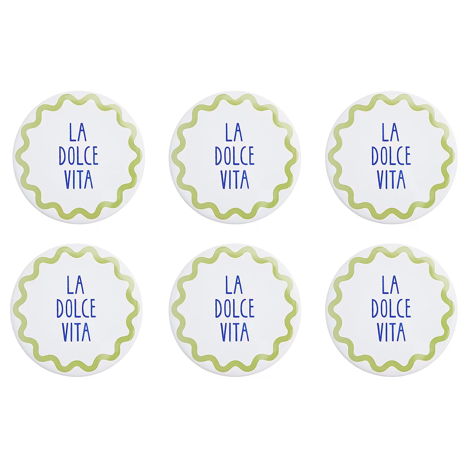 VACANZA Untersetzer Dolce Vita 6er-Set - Porzellan / Kork - Bunt
