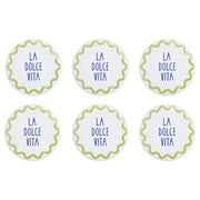 VACANZA Untersetzer Dolce Vita 6er-Set - Porzellan / Kork - Bunt