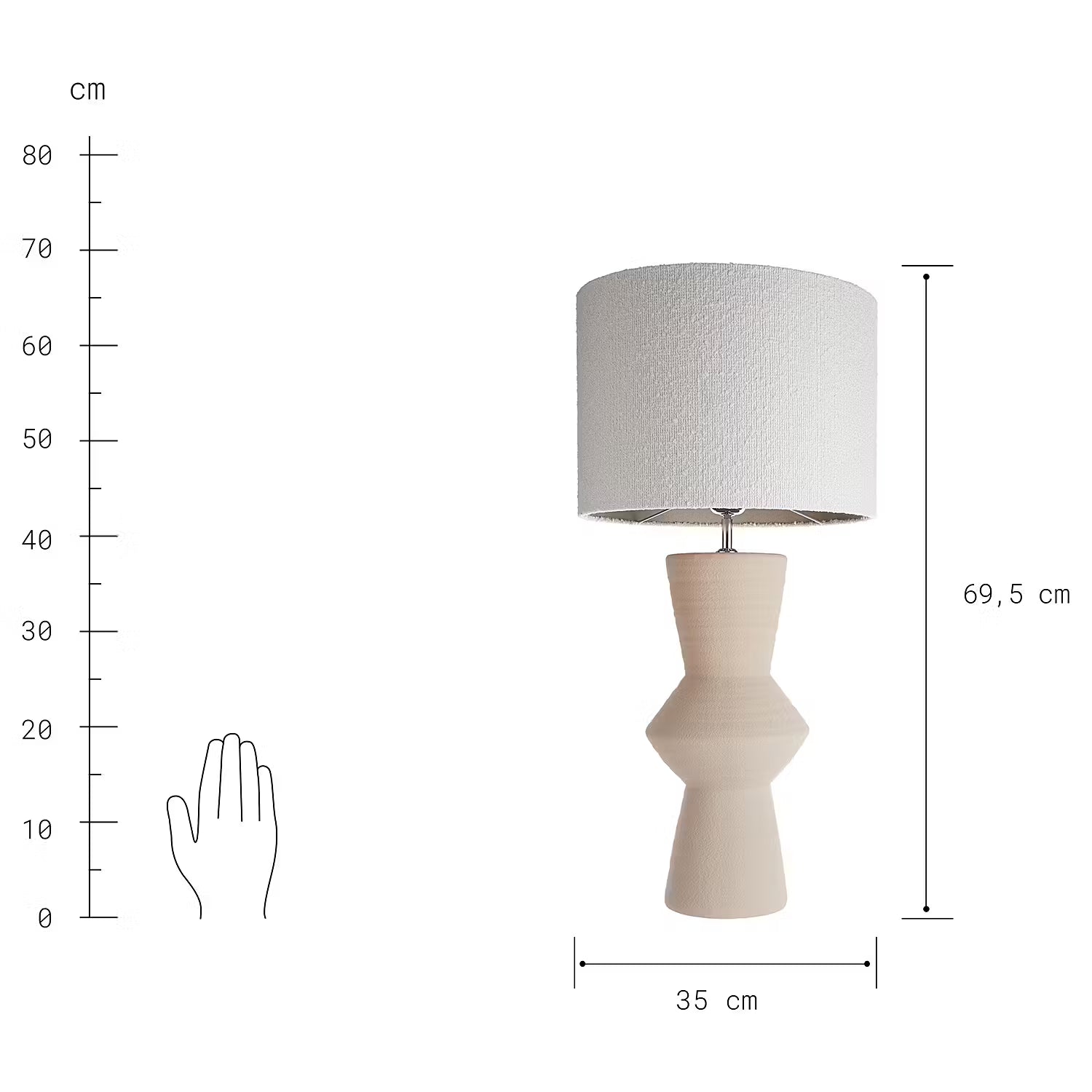 FREJA Tischleuchte - Keramik / Polyester / Polyacryl / Eisen  - 1-flammig