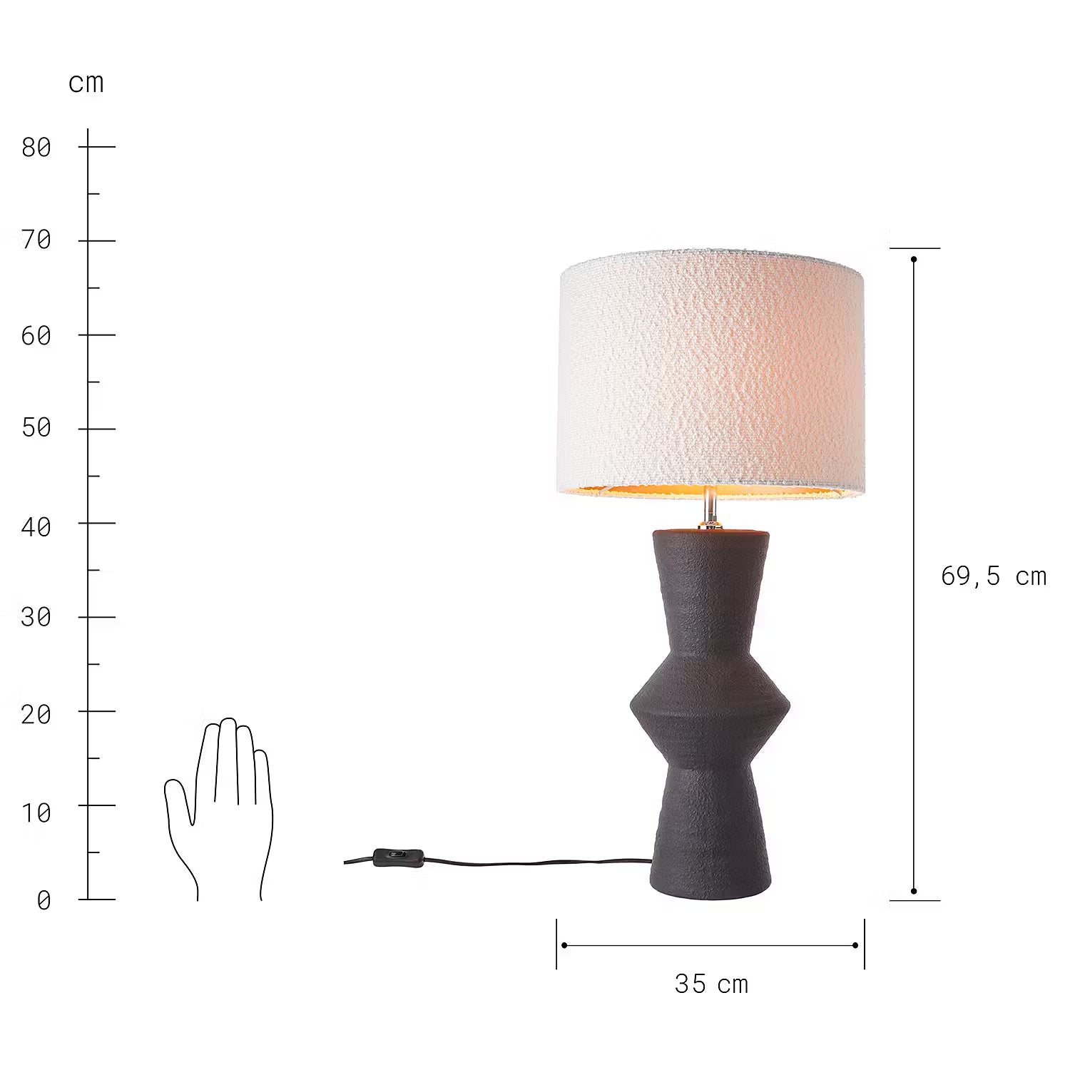 FREJA Tischleuchte - Keramik / Polyester / Polyacryl / Eisen  - 1-flammig