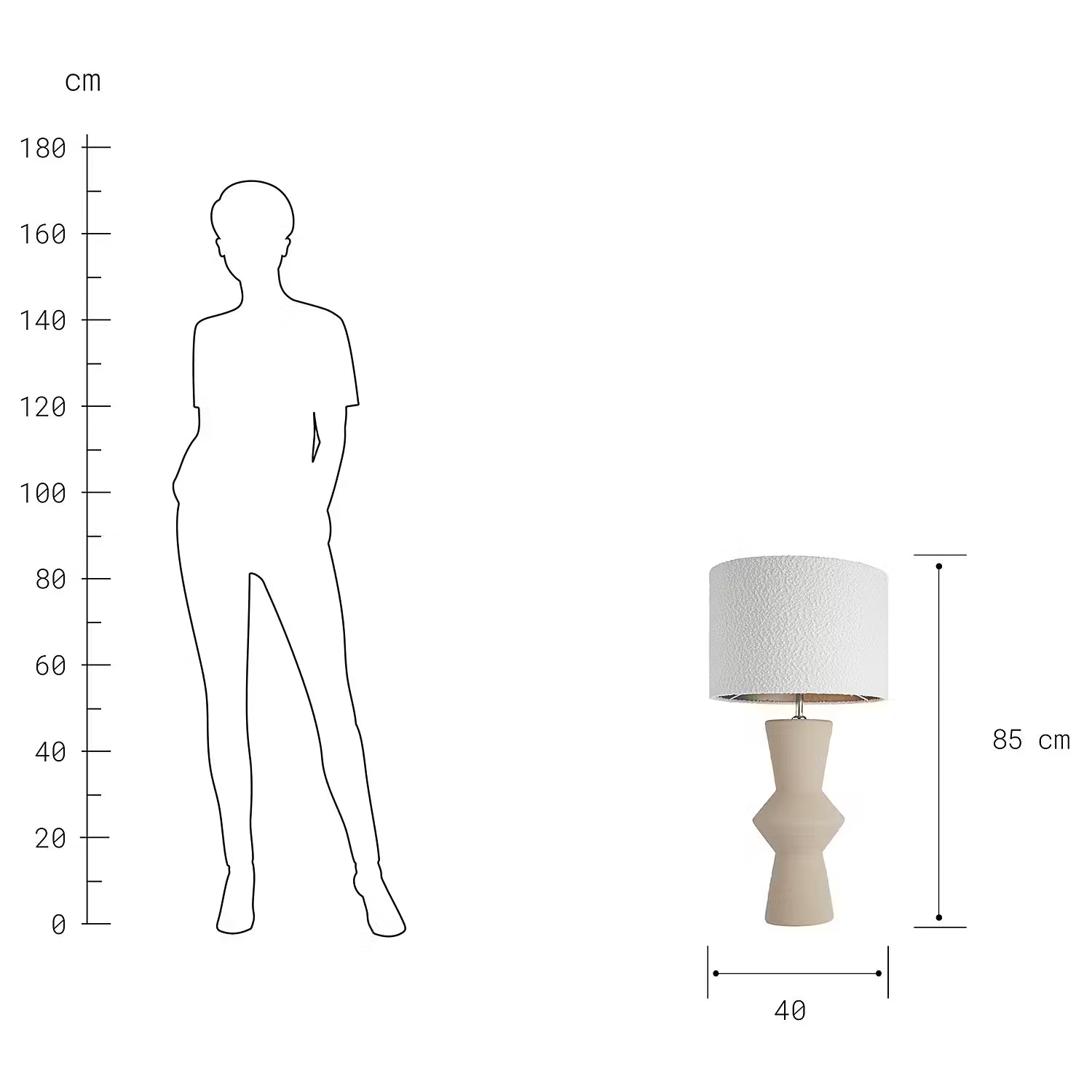 FREJA Tischleuchte - Keramik / Polyester / Polyacryl / Eisen  - 1-flammig