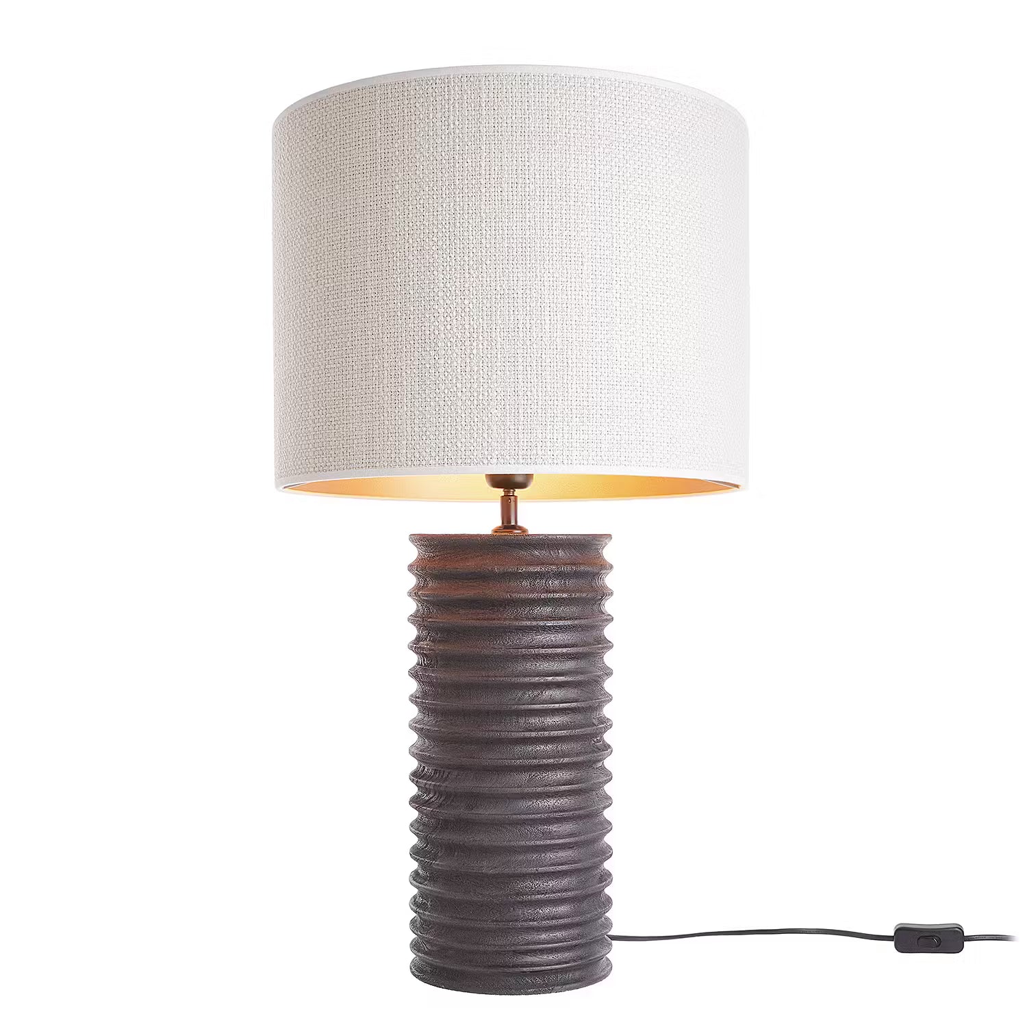 GROOVED Tischleuchte - Mangoholz / Polyethylen / Polyacryl / Eisen - 1-flammig