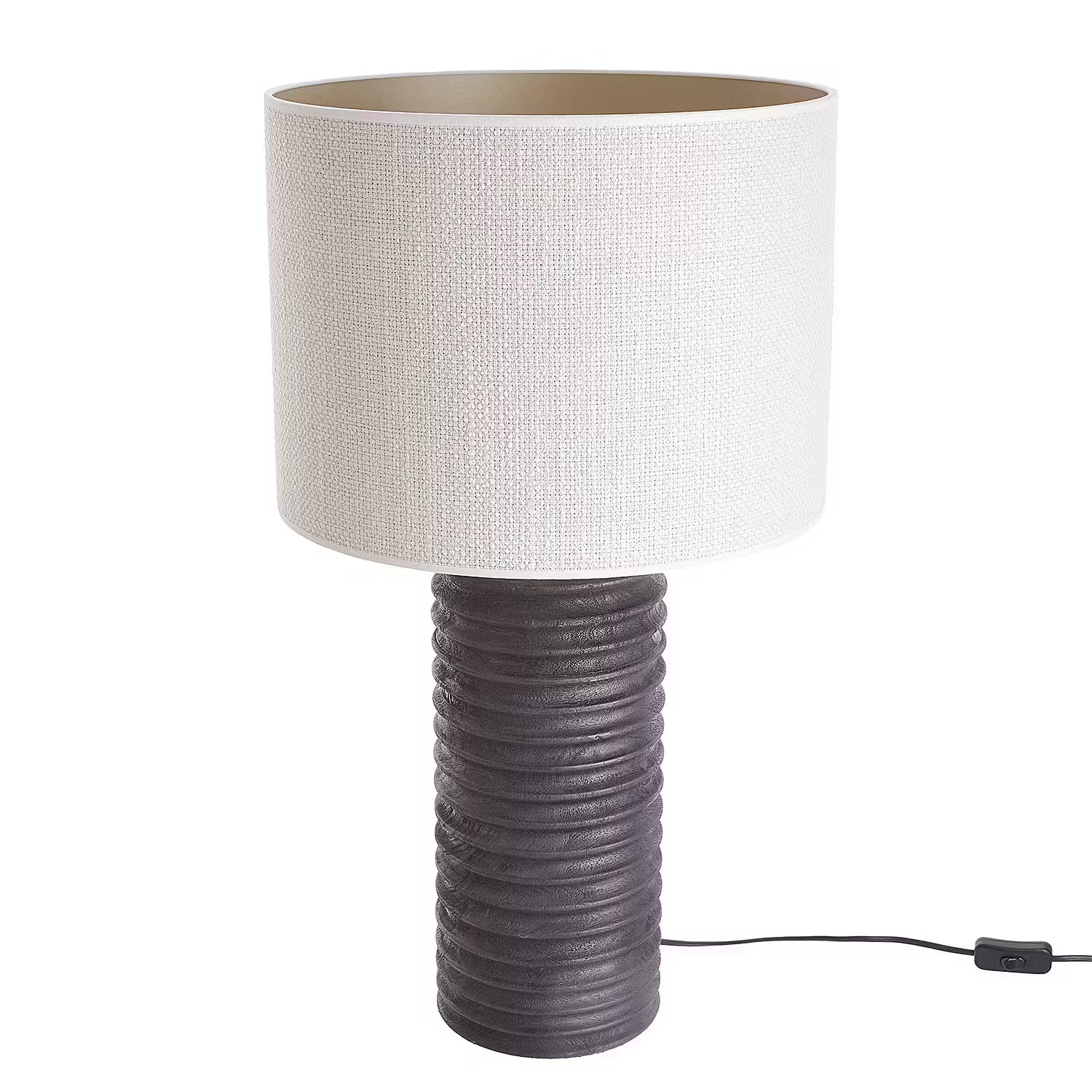 GROOVED Tischleuchte - Mangoholz / Polyethylen / Polyacryl / Eisen - 1-flammig