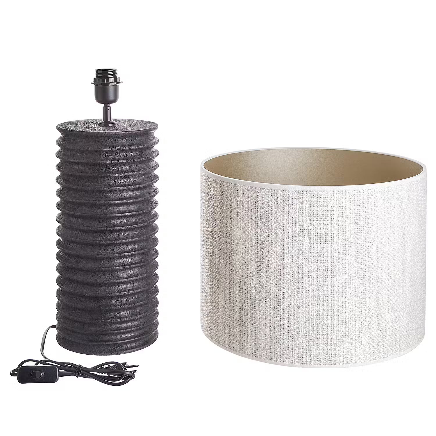 GROOVED Tischleuchte - Mangoholz / Polyethylen / Polyacryl / Eisen - 1-flammig