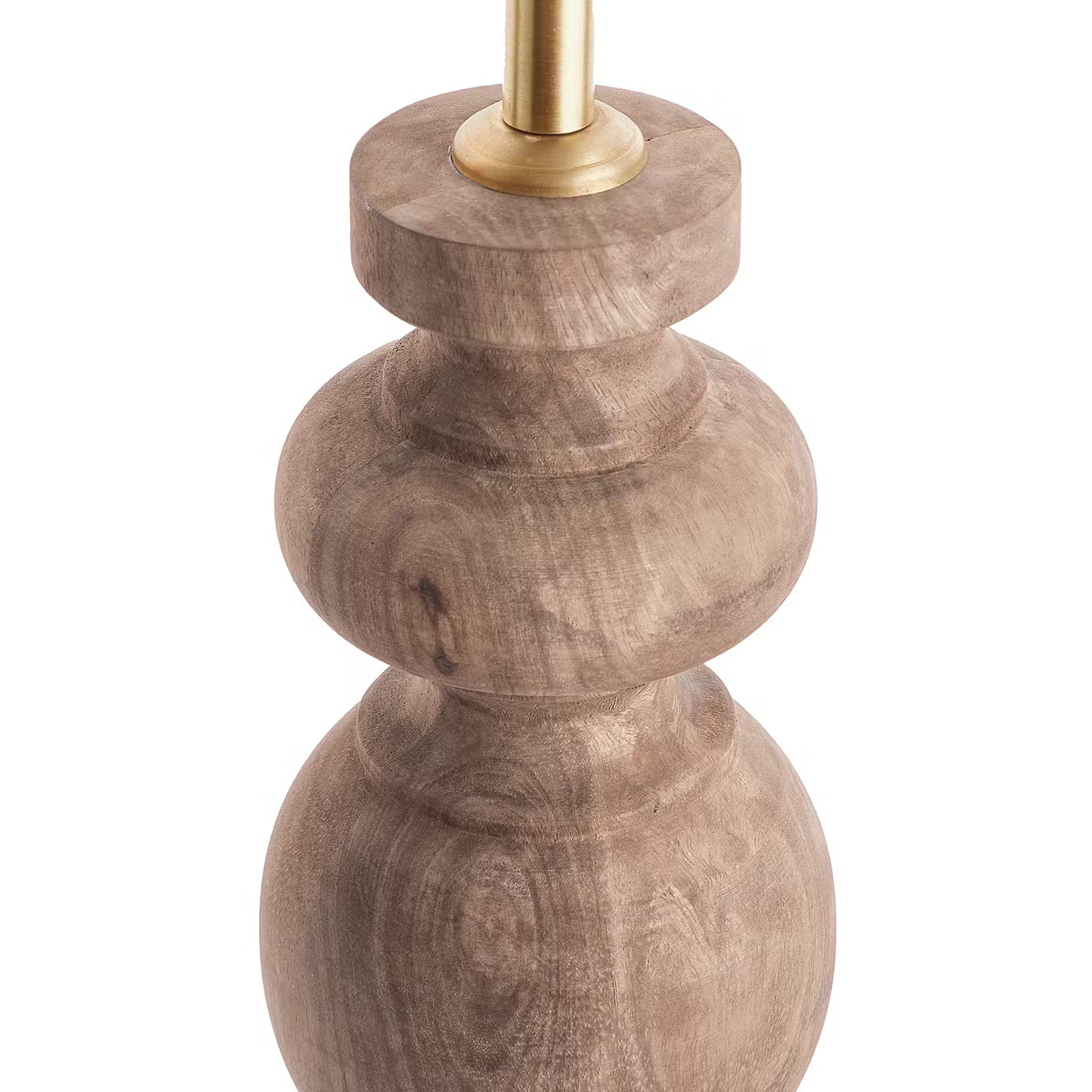ÉCHECS Tischleuchte - Mangoholz / Leinen / Viskose / Eisen - 1-flammig