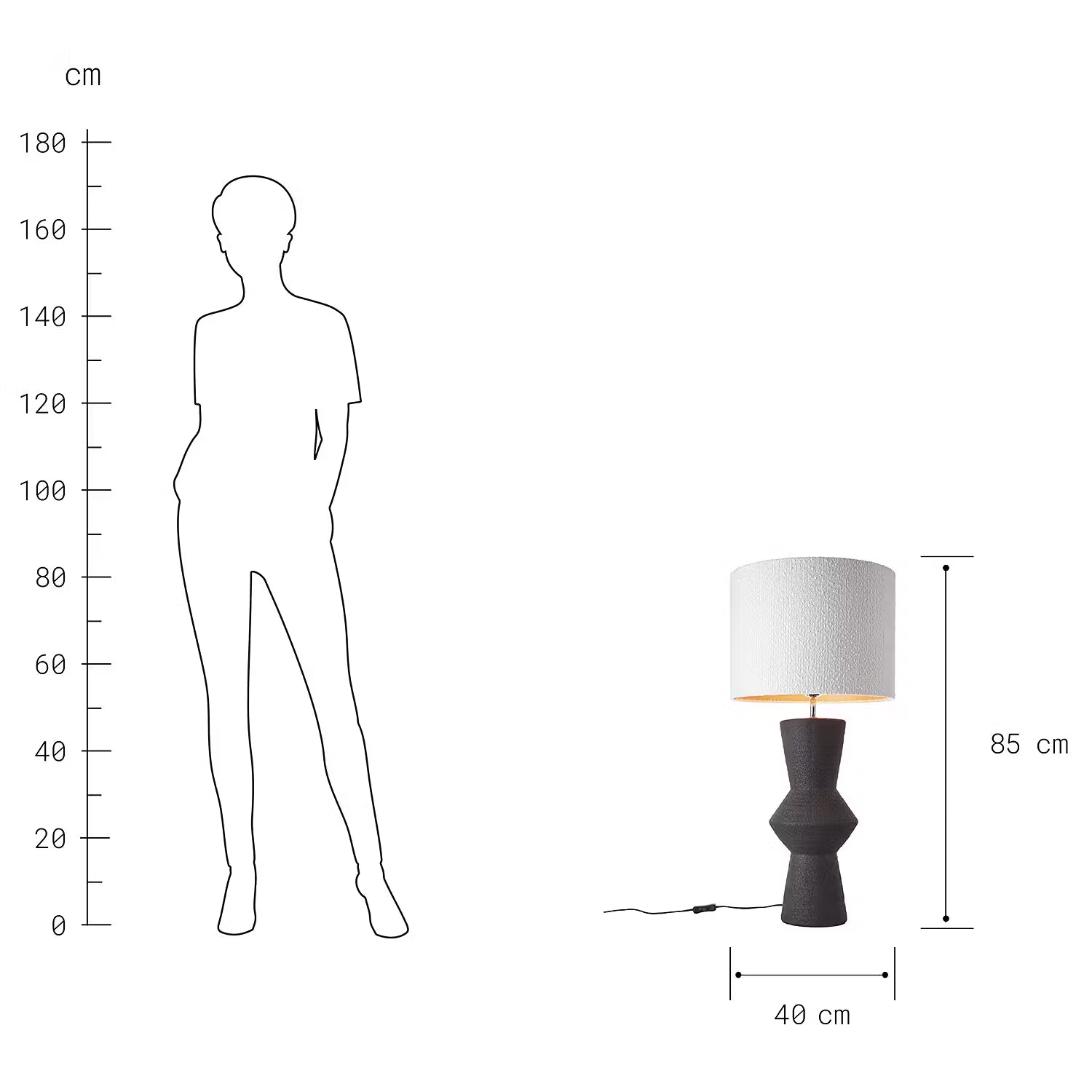 FREJA Tischleuchte - Keramik / Polyester / Polyacryl / Eisen  - 1-flammig