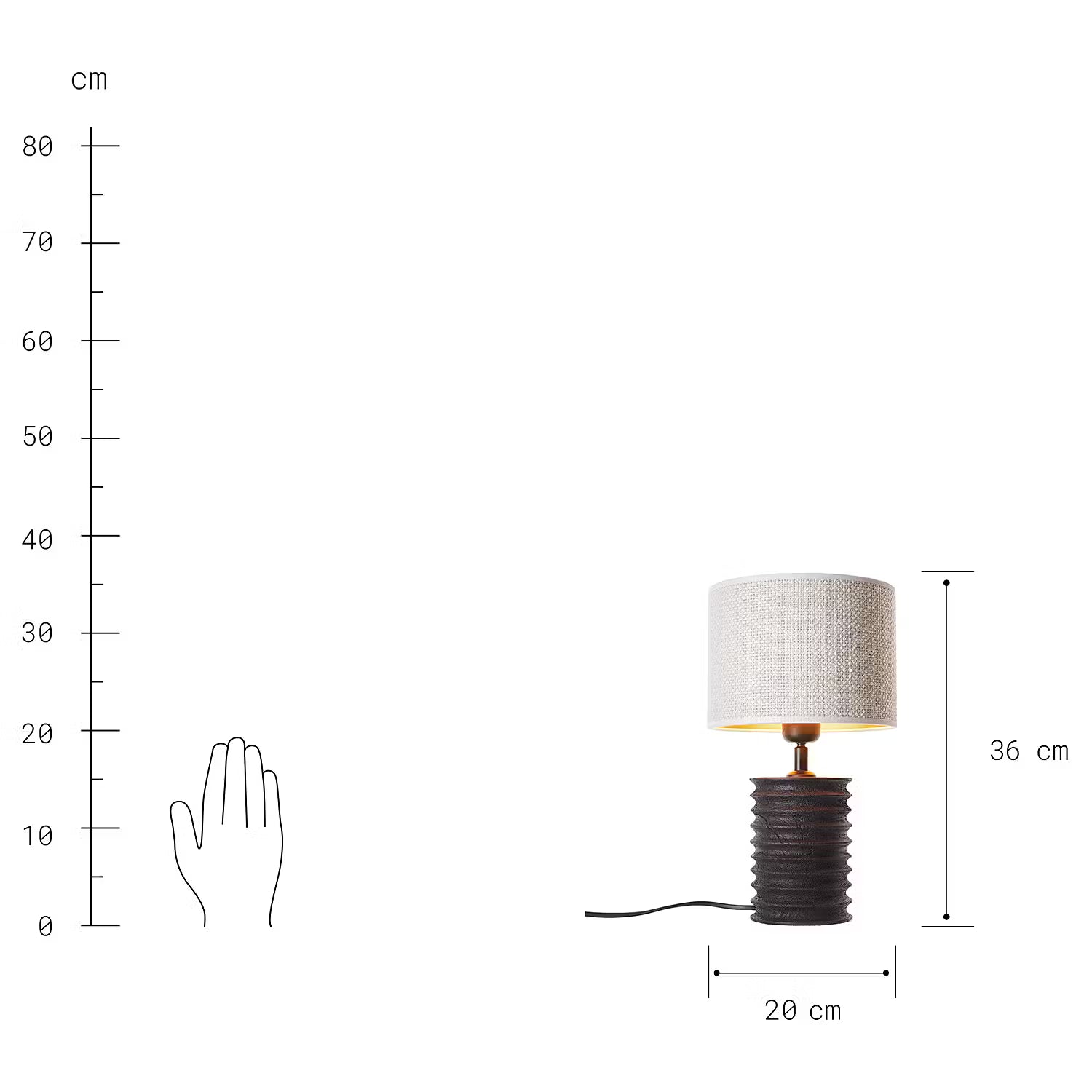 GROOVED Tischleuchte - Mangoholz / Polyethylen / Polyacryl / Eisen - 1-flammig